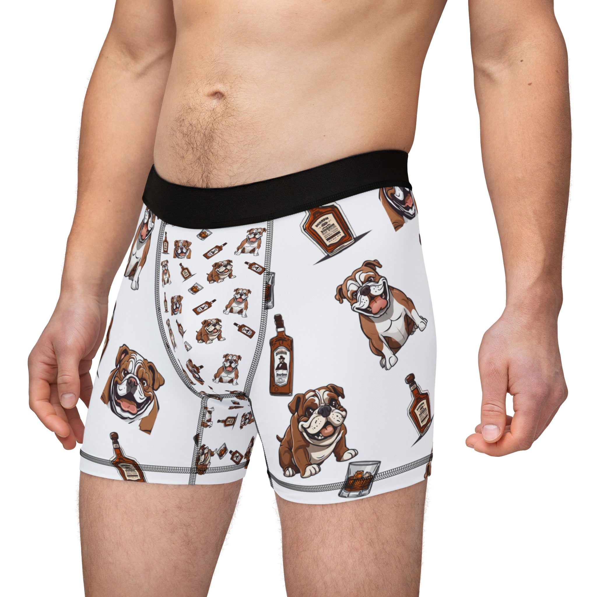 Tipsy Bully Bulldogs & Bourbon Men's Underwear - English Bulldog mom gift | Tipsy Bully