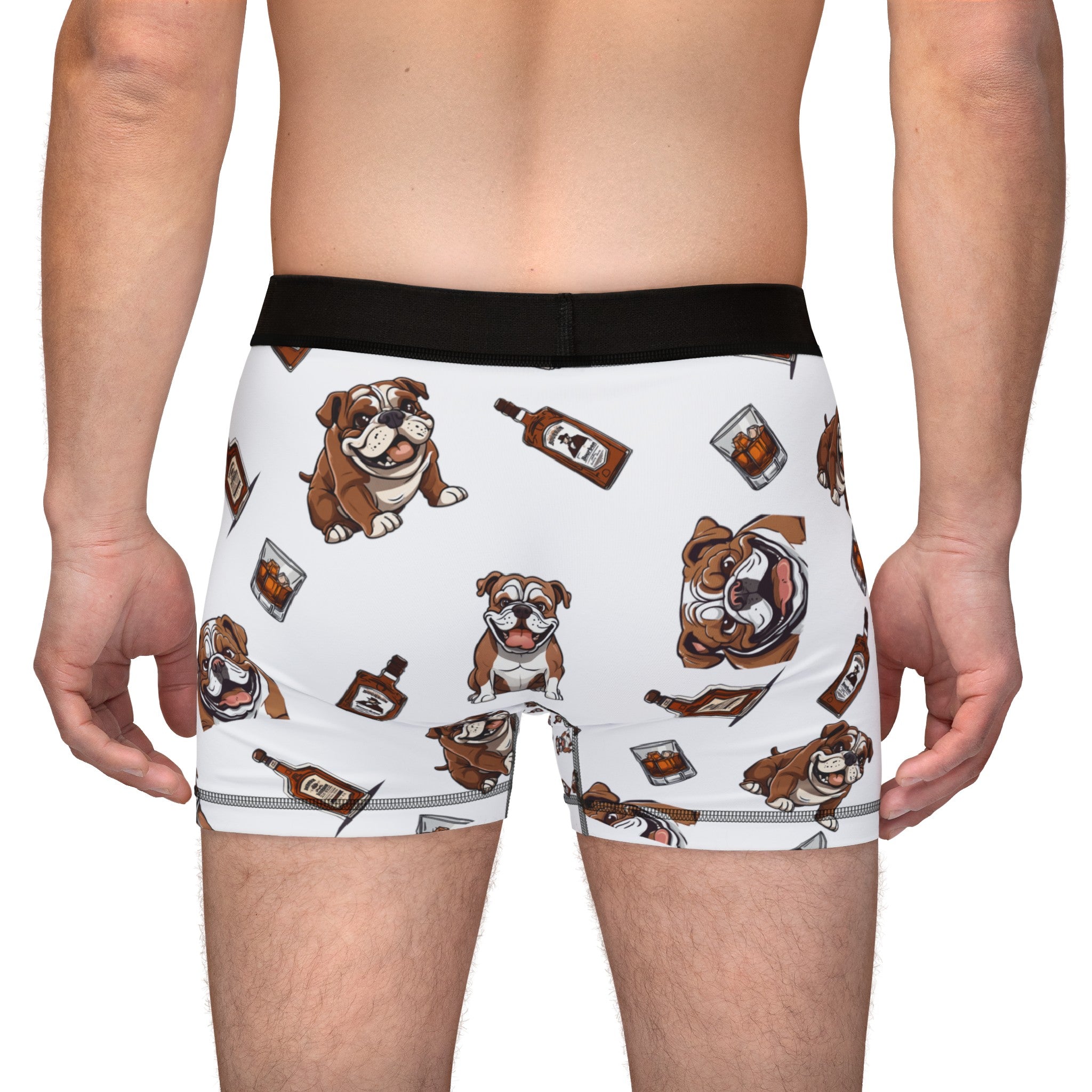 Tipsy Bully Bulldogs & Bourbon Men's Underwear color option - English Bulldog mom gift | Tipsy Bully