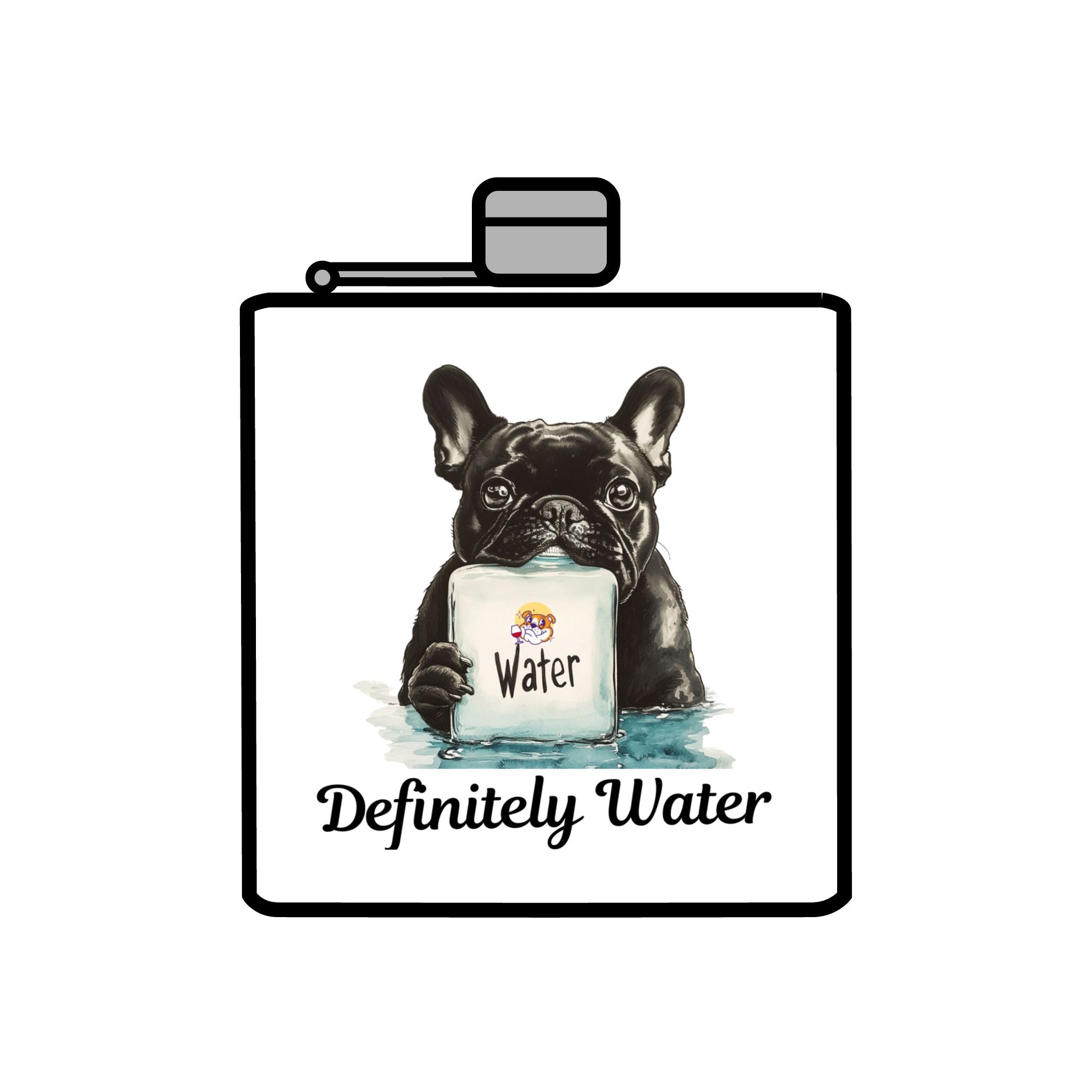 Tipsy Bully Stainless Steel Flask – Bulldog Edition (French/Water)