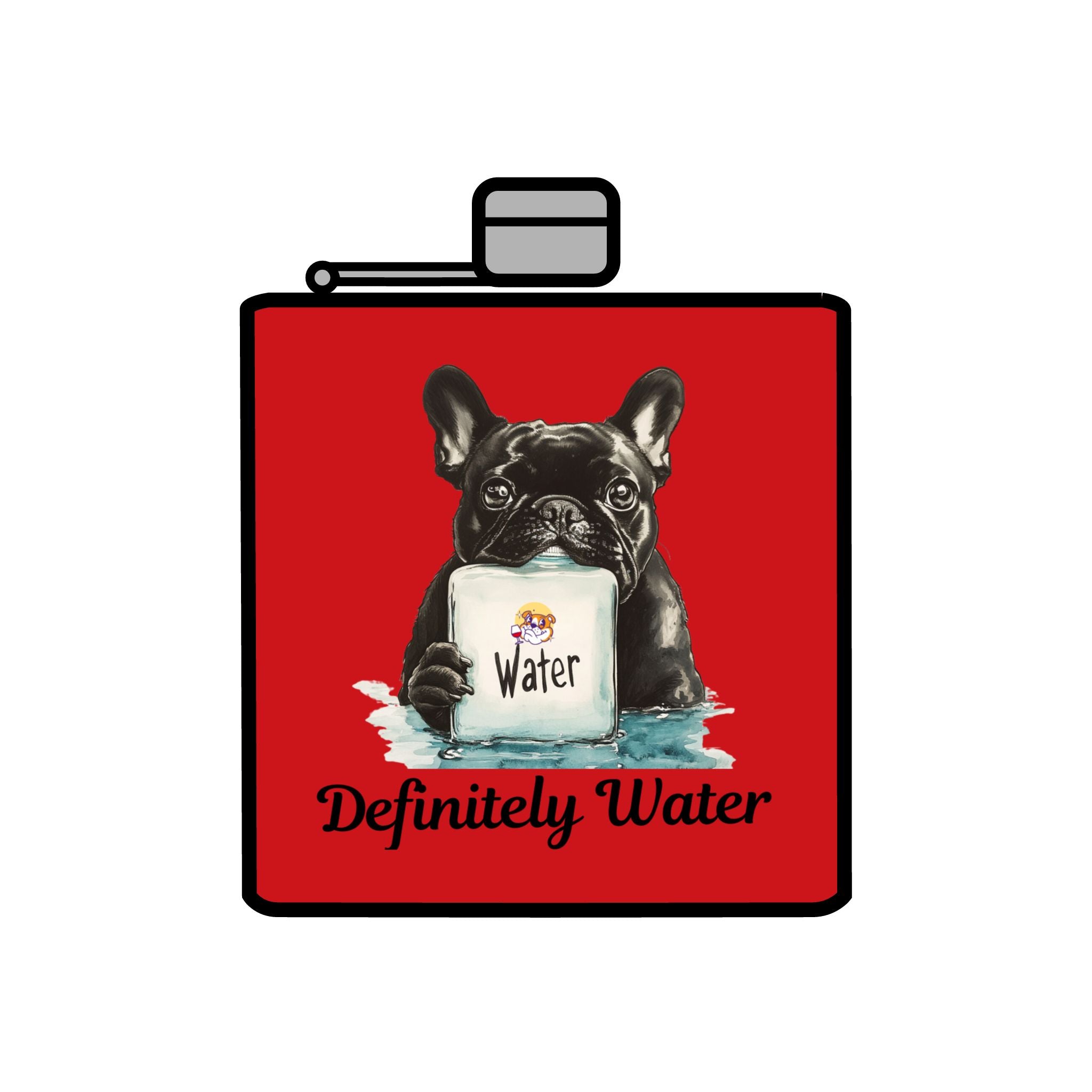 Tipsy Bully Stainless Steel Flask – Bulldog Edition (French/Water)
