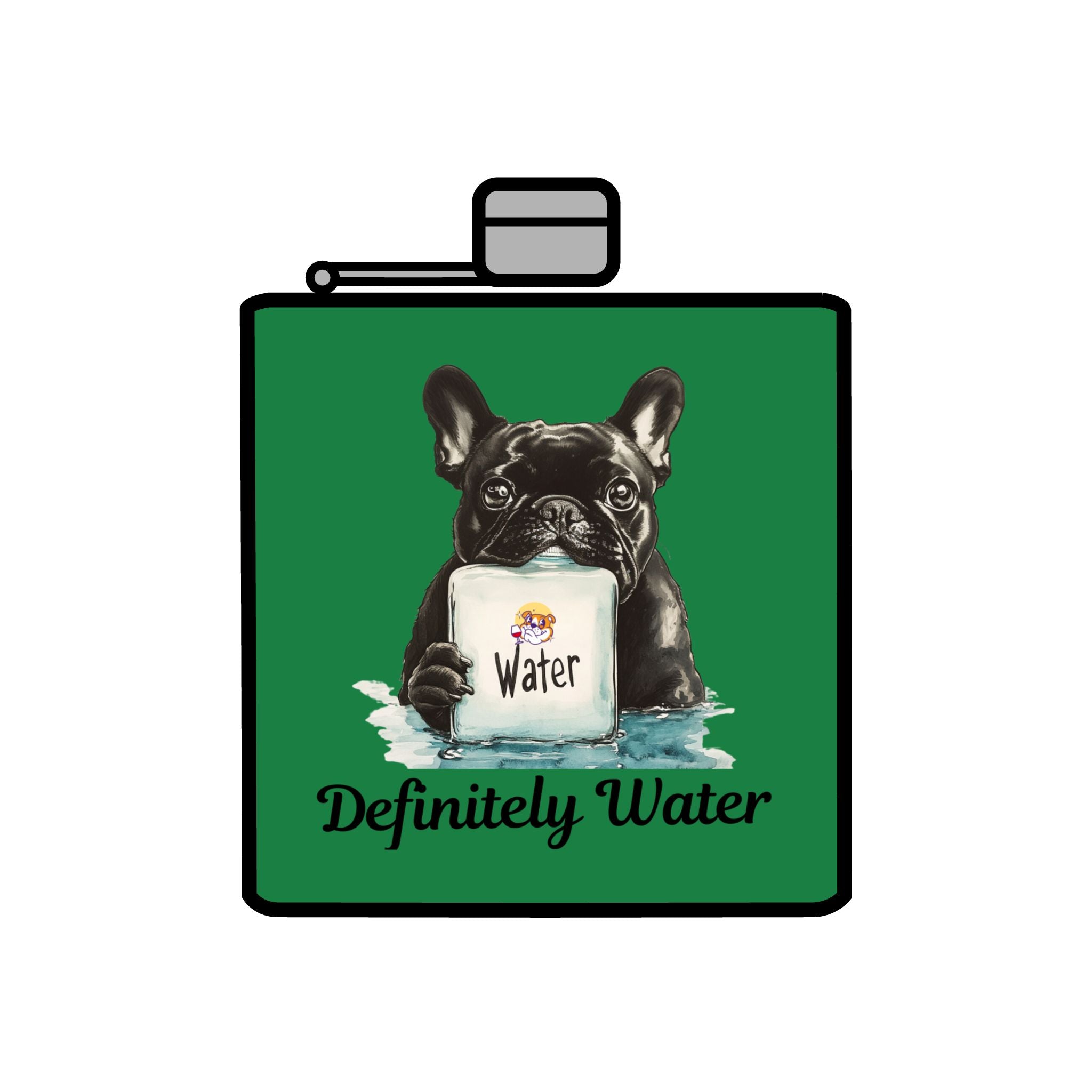 Tipsy Bully Stainless Steel Flask – Bulldog Edition (French/Water)