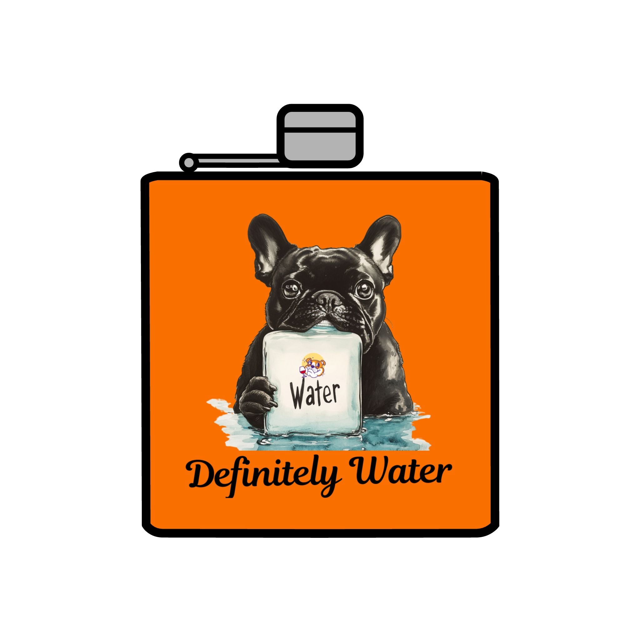 Tipsy Bully Stainless Steel Flask – Bulldog Edition (French/Water)