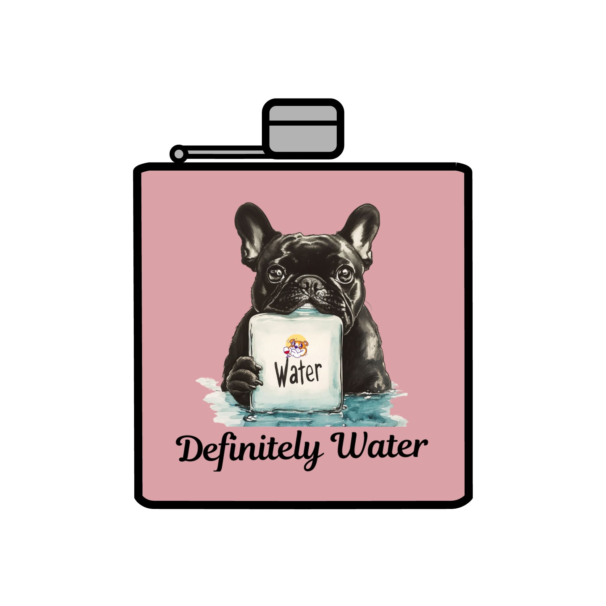Tipsy Bully Stainless Steel Flask – Bulldog Edition (French/Water)