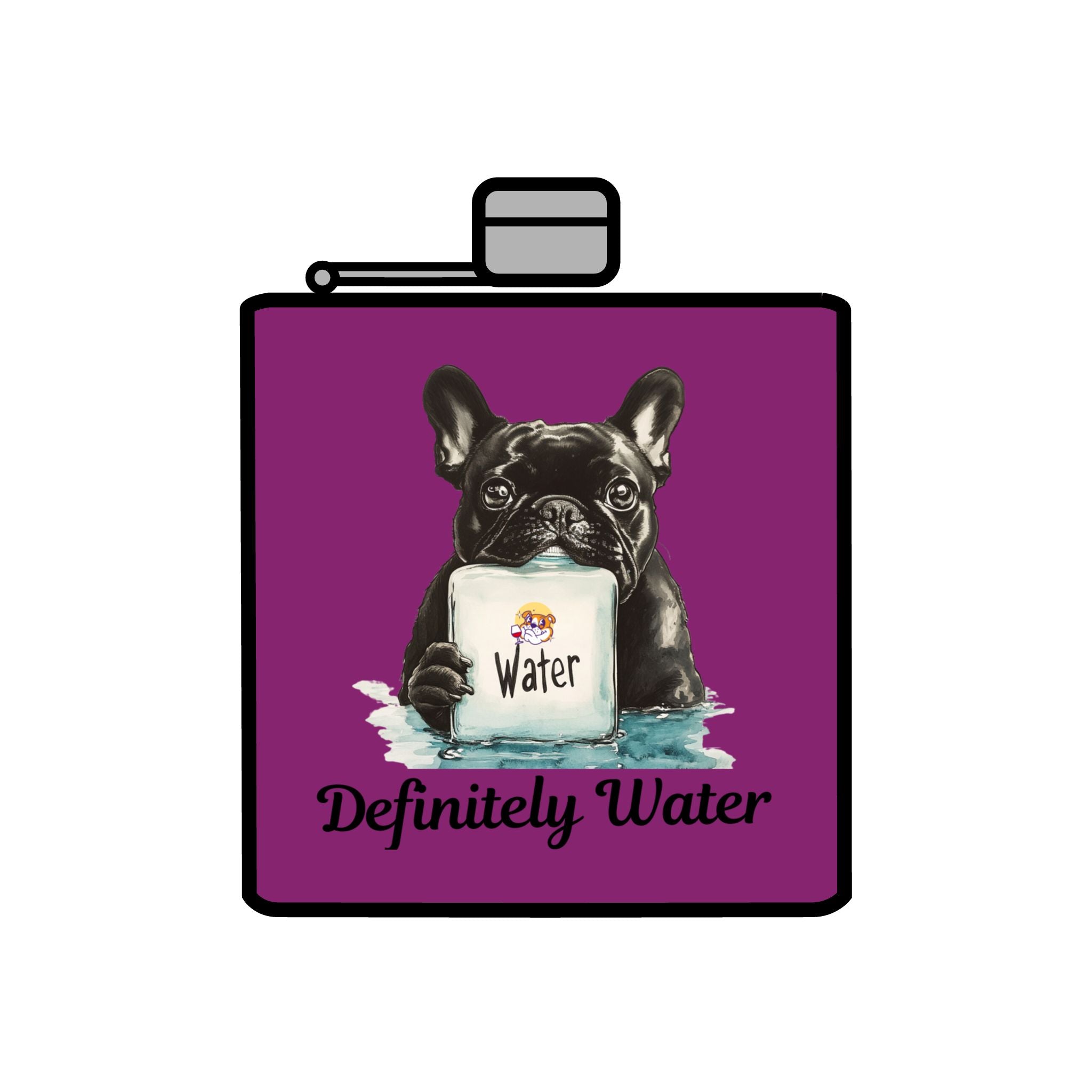 Tipsy Bully Stainless Steel Flask – Bulldog Edition (French/Water)