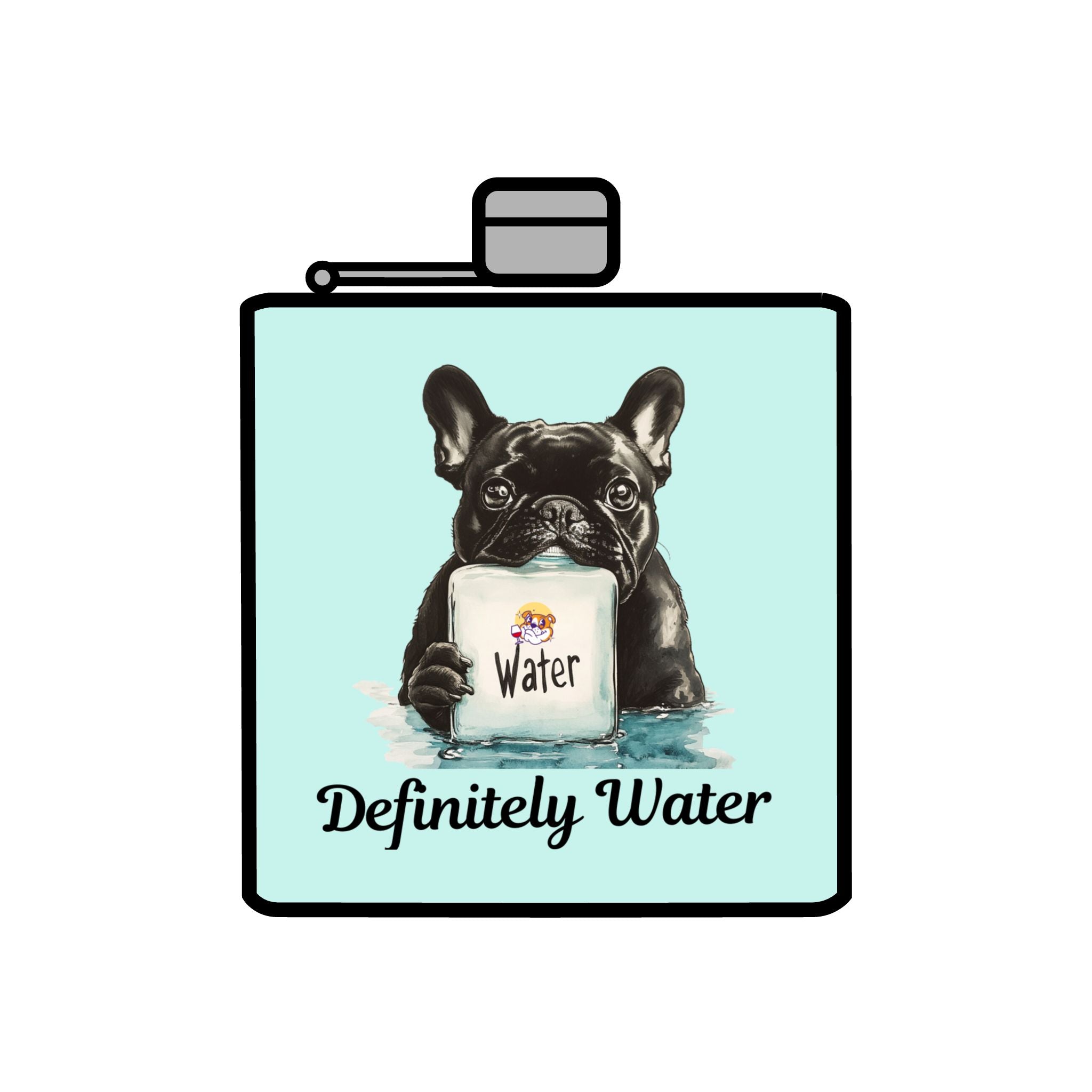 Tipsy Bully Stainless Steel Flask – Bulldog Edition (French/Water)