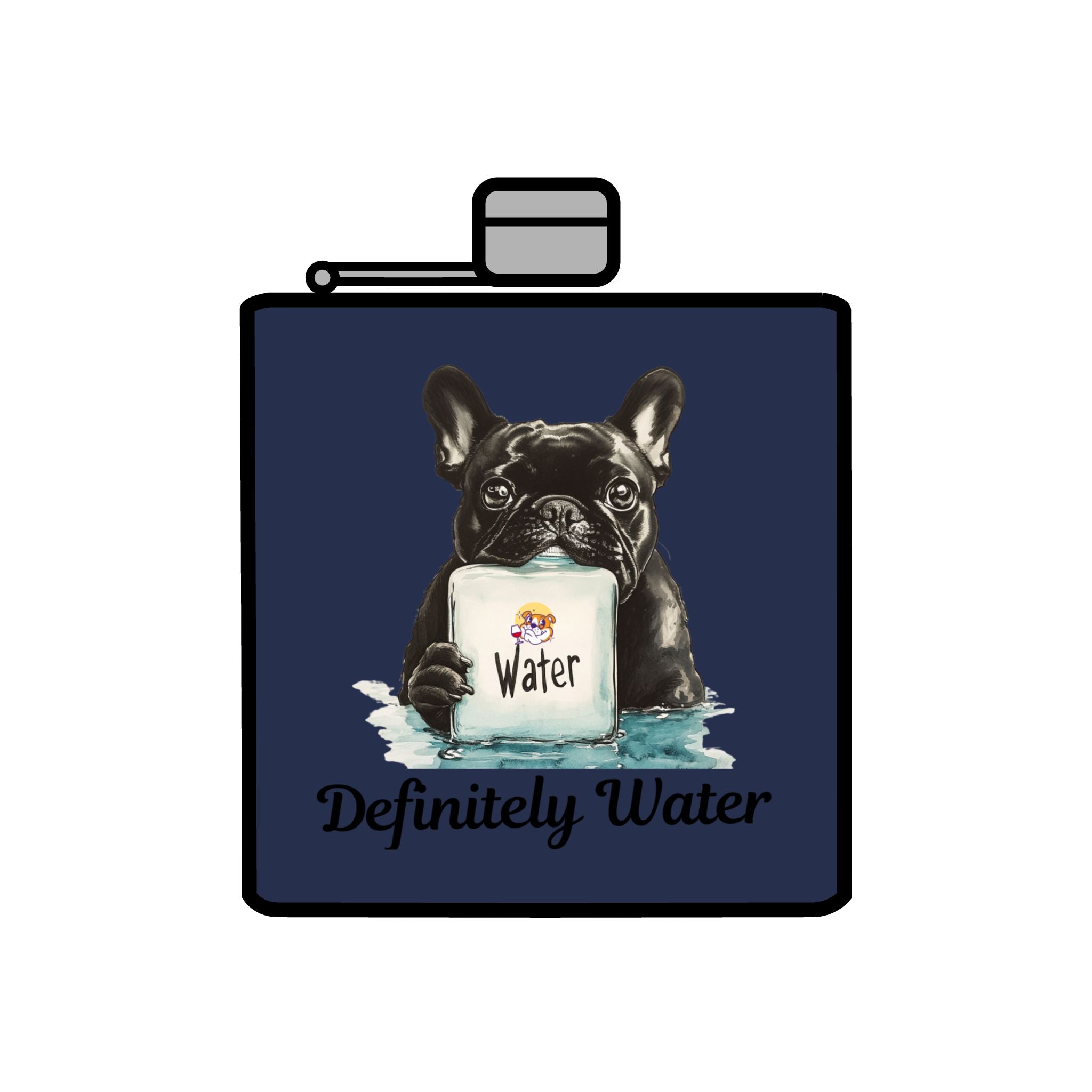 Tipsy Bully Stainless Steel Flask – Bulldog Edition (French/Water)