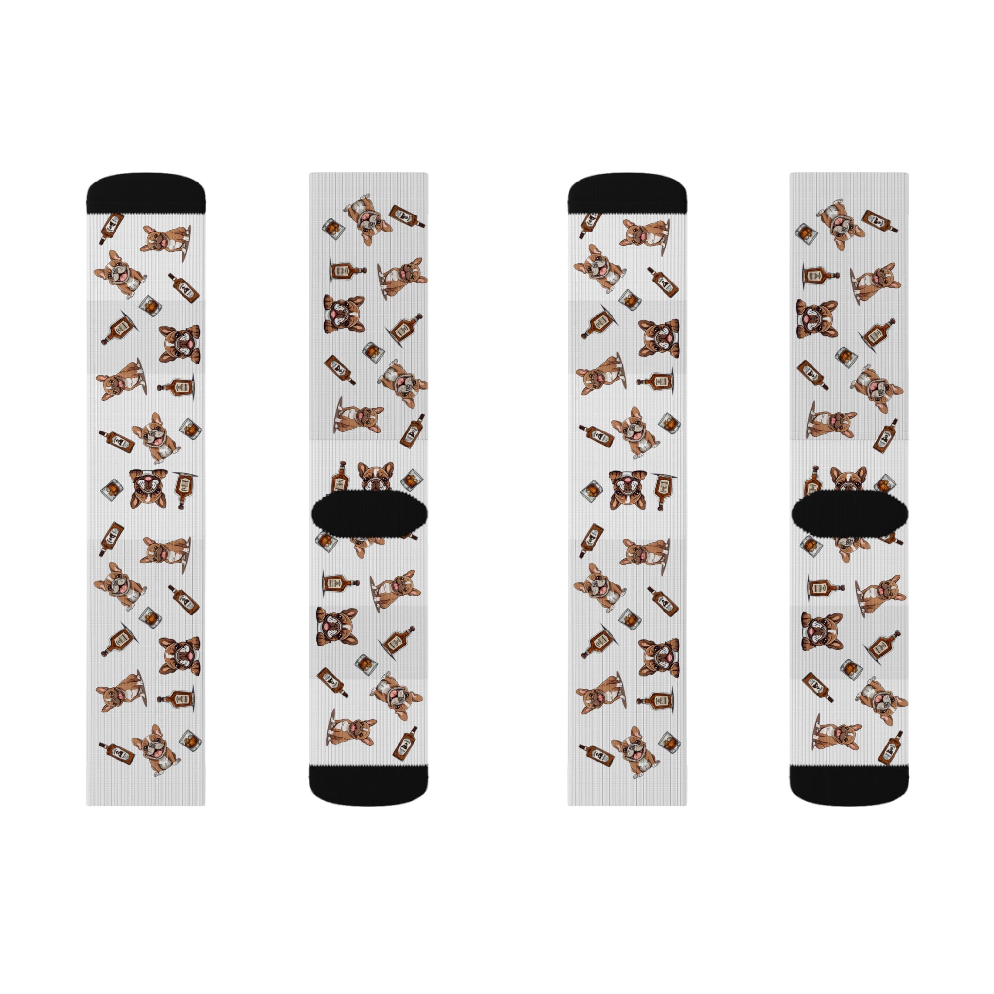 Tipsy Bully Bourbon & Bulldog Socks (French/Brown)