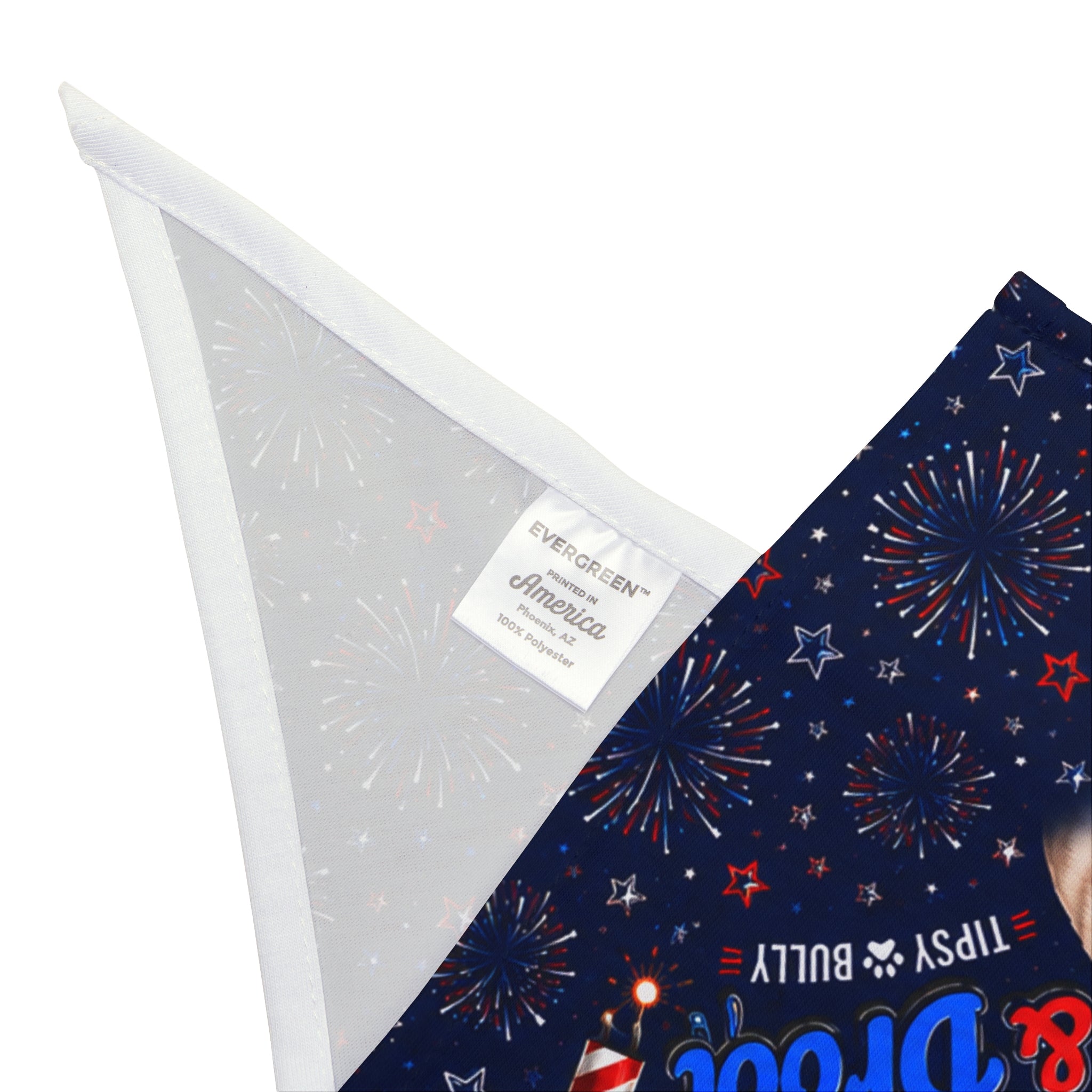 Red, White & Drool 4th of July Dog Bandana (French)