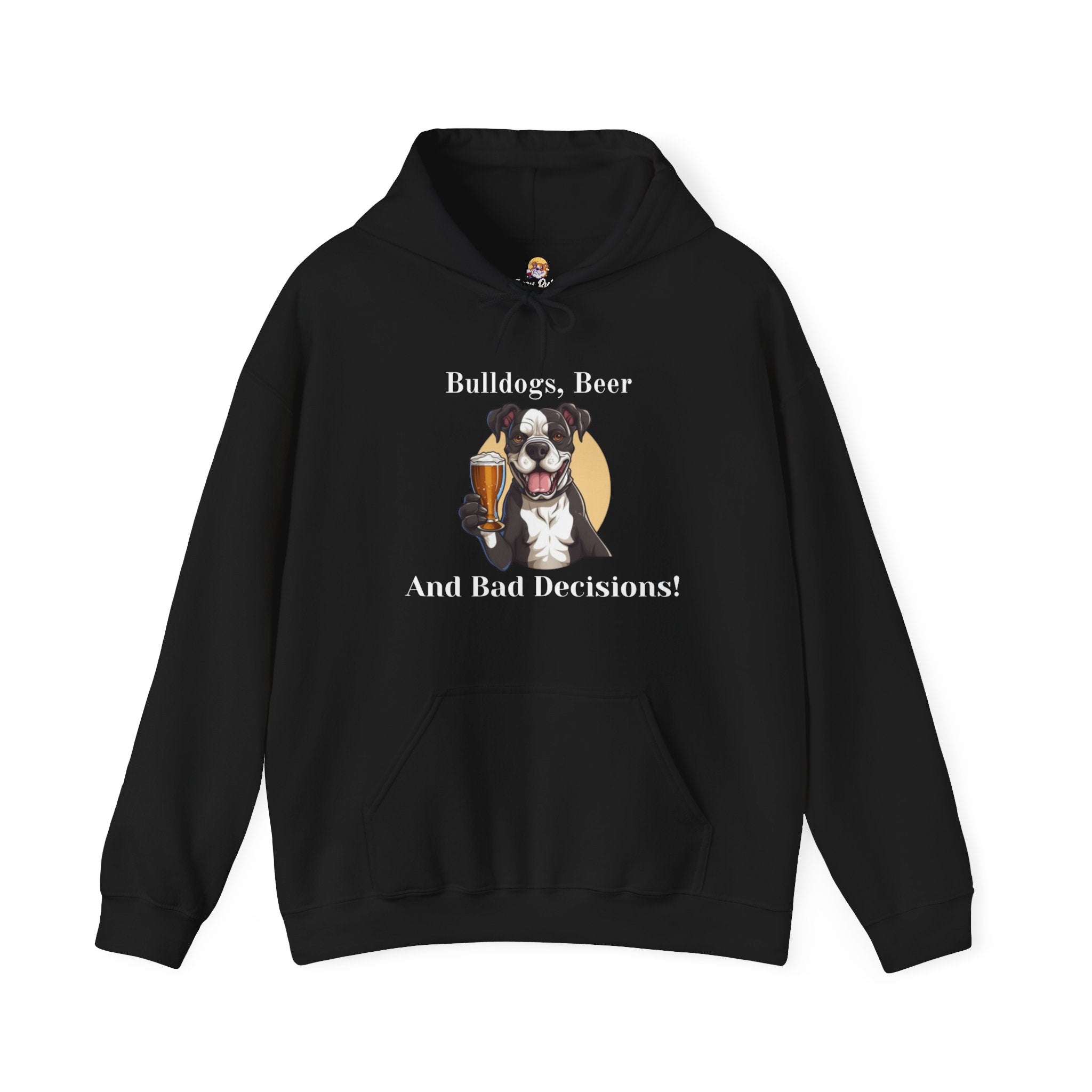 Bulldogs, Beer, and Bad Decisions" Hoodie - Your Go-To Gear for Mischievous Times! option 25 - English Bulldog mom gift | Tipsy Bully