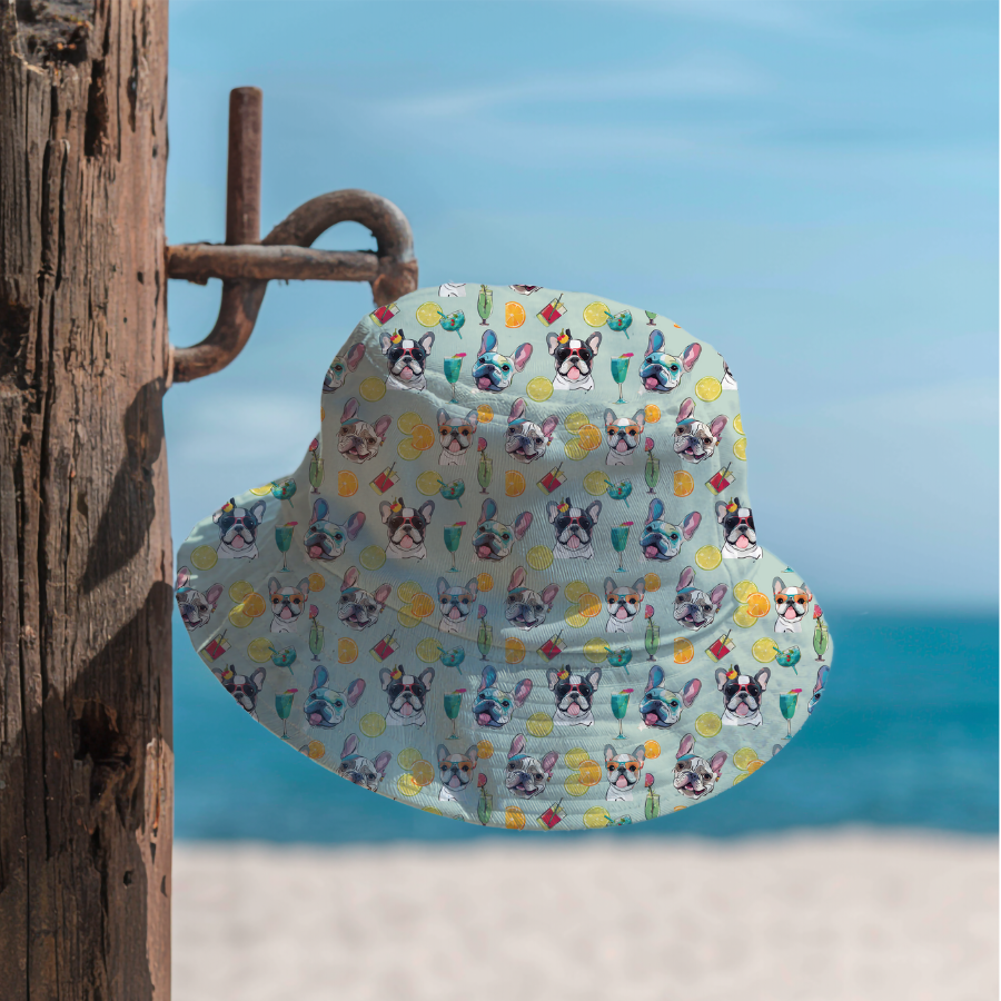 Tipsy Bully Unisex Summer Cocktail Bucket Hat (French/Green)