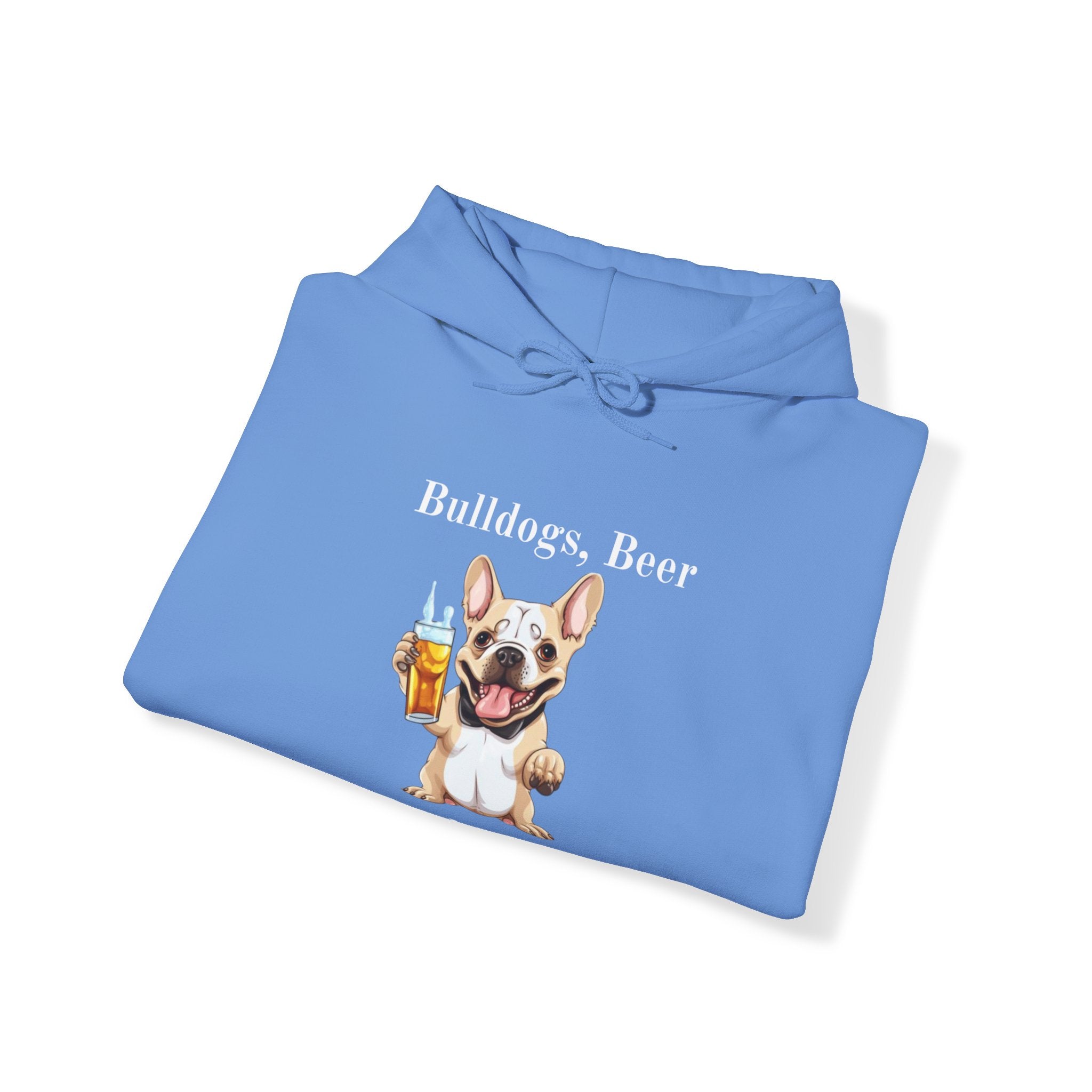 Bulldogs, Beer, and Bad Decisions" Hoodie - Your Go-To Gear for Mischievous Times! (French/Brown)
