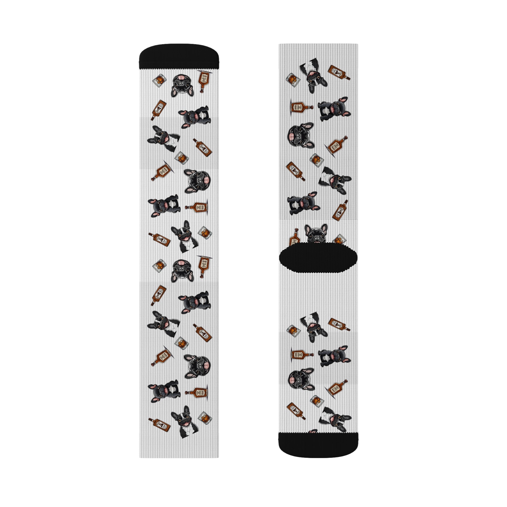 Tipsy Bully Bourbon & Bulldog Socks (French/Black)
