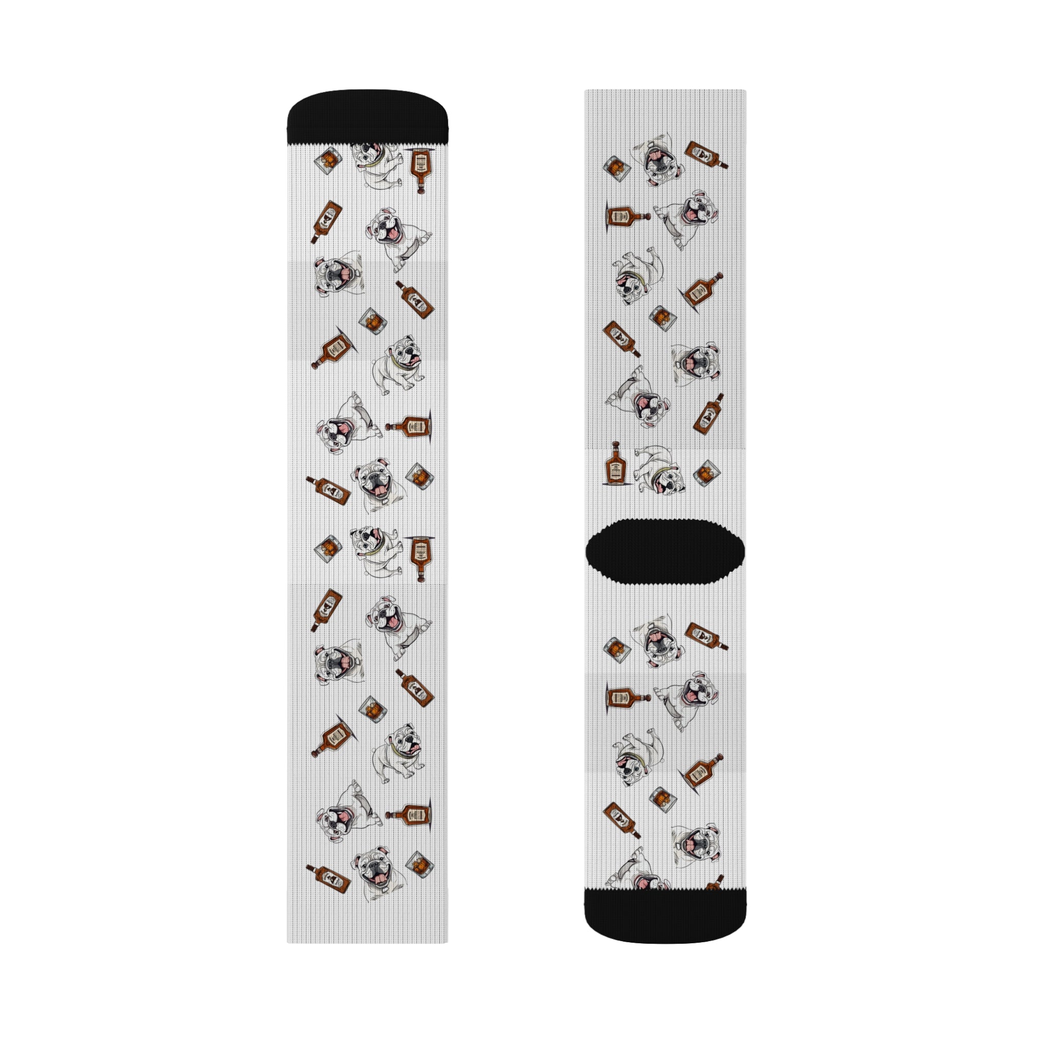 Tipsy Bully Bourbon & Bulldog Socks (English/White)