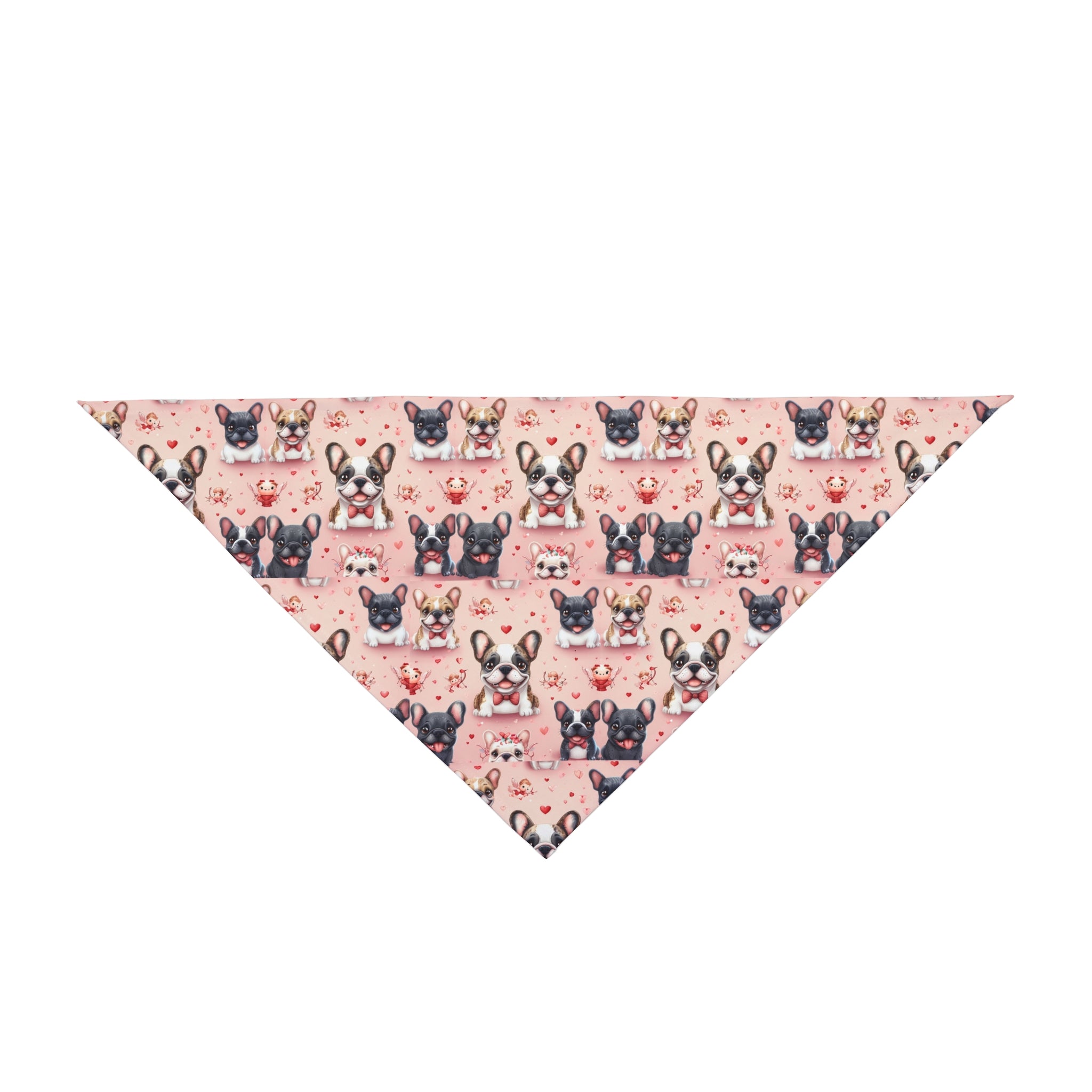 Valentine's Day Bulldog Dog Bandana: For the Love of Bulldogs (French)