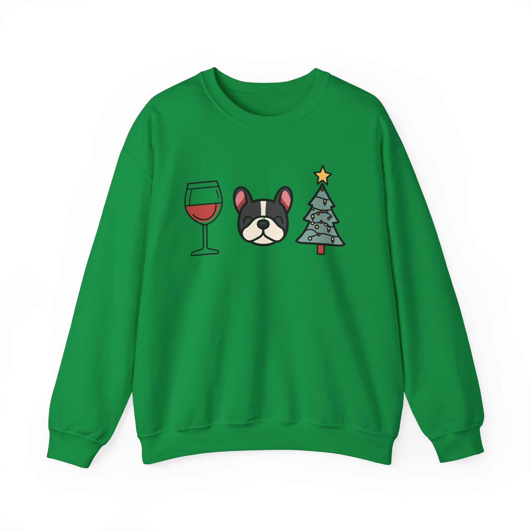 "Santa Paws & Merlot Cheer" Christmas Crewneck Sweatshirt - Unisex (French)