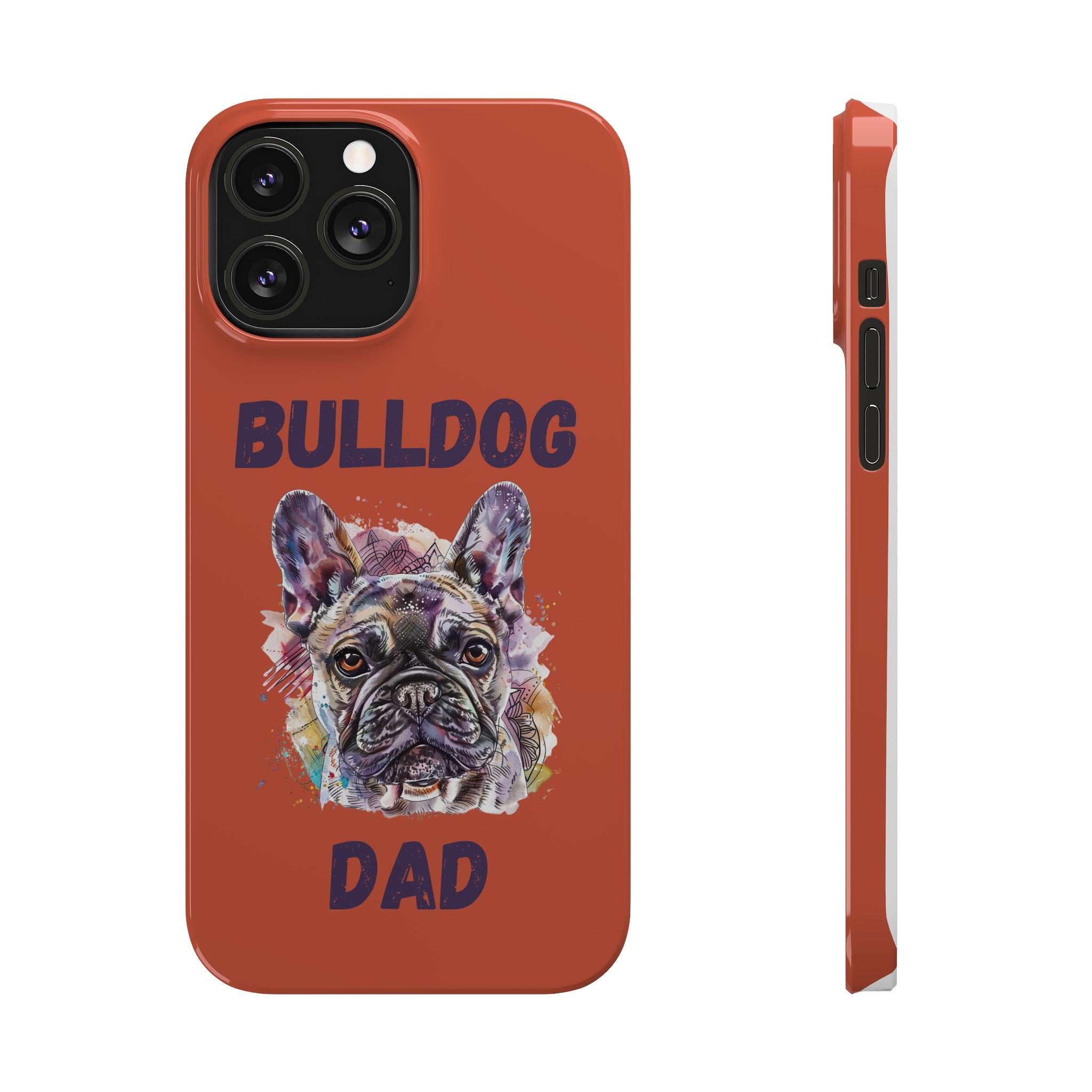 Bulldog Dad iPhone Cases (French/Orange)