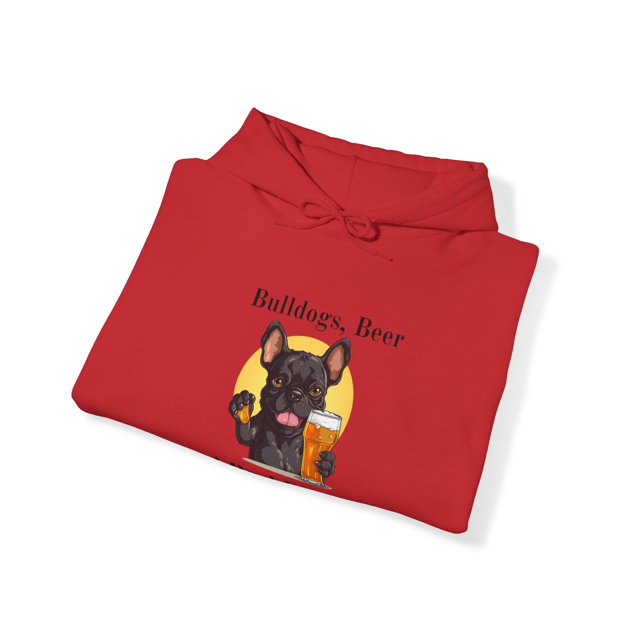 Bulldogs, Beer, and Bad Decisions" Hoodie - Your Go-To Gear for Mischievous Times! (French/Black)