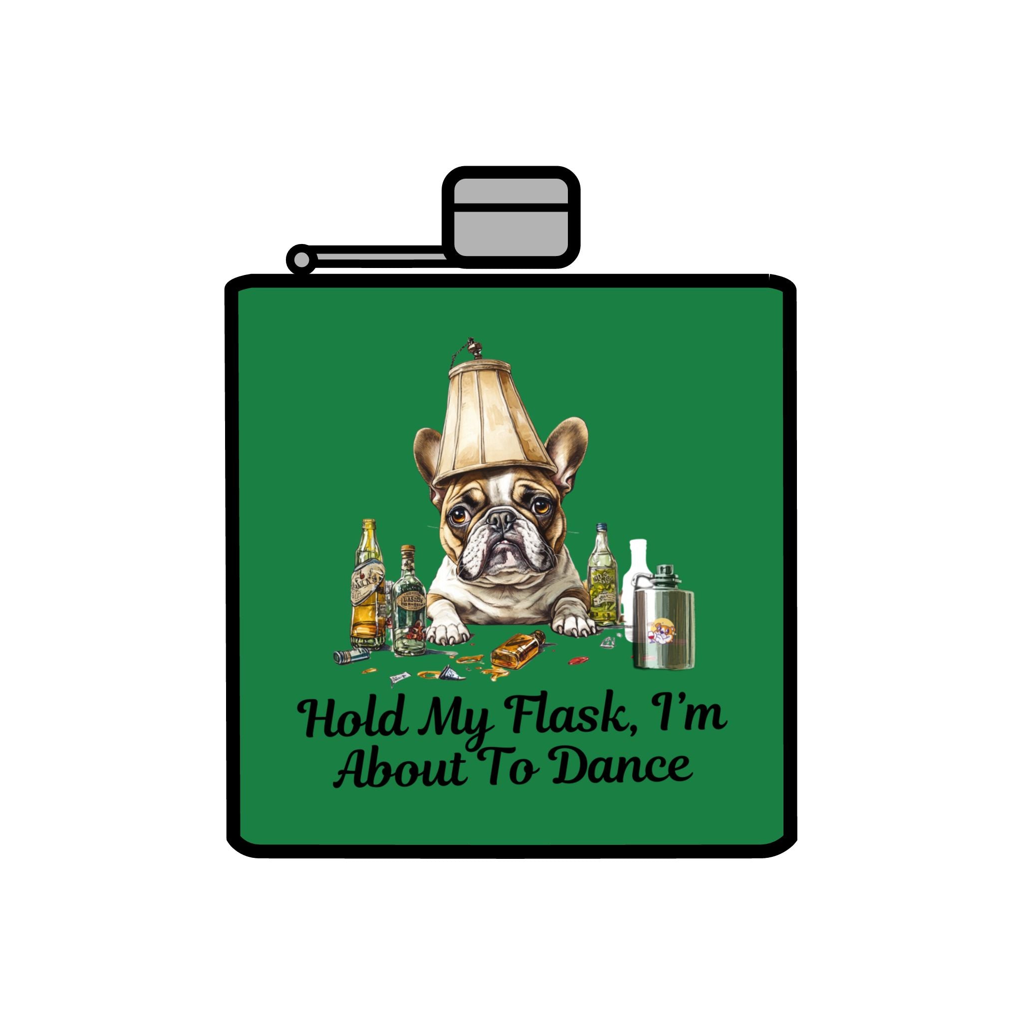 Tipsy Bully Stainless Steel Flask – Bulldog Edition (French/Dance)
