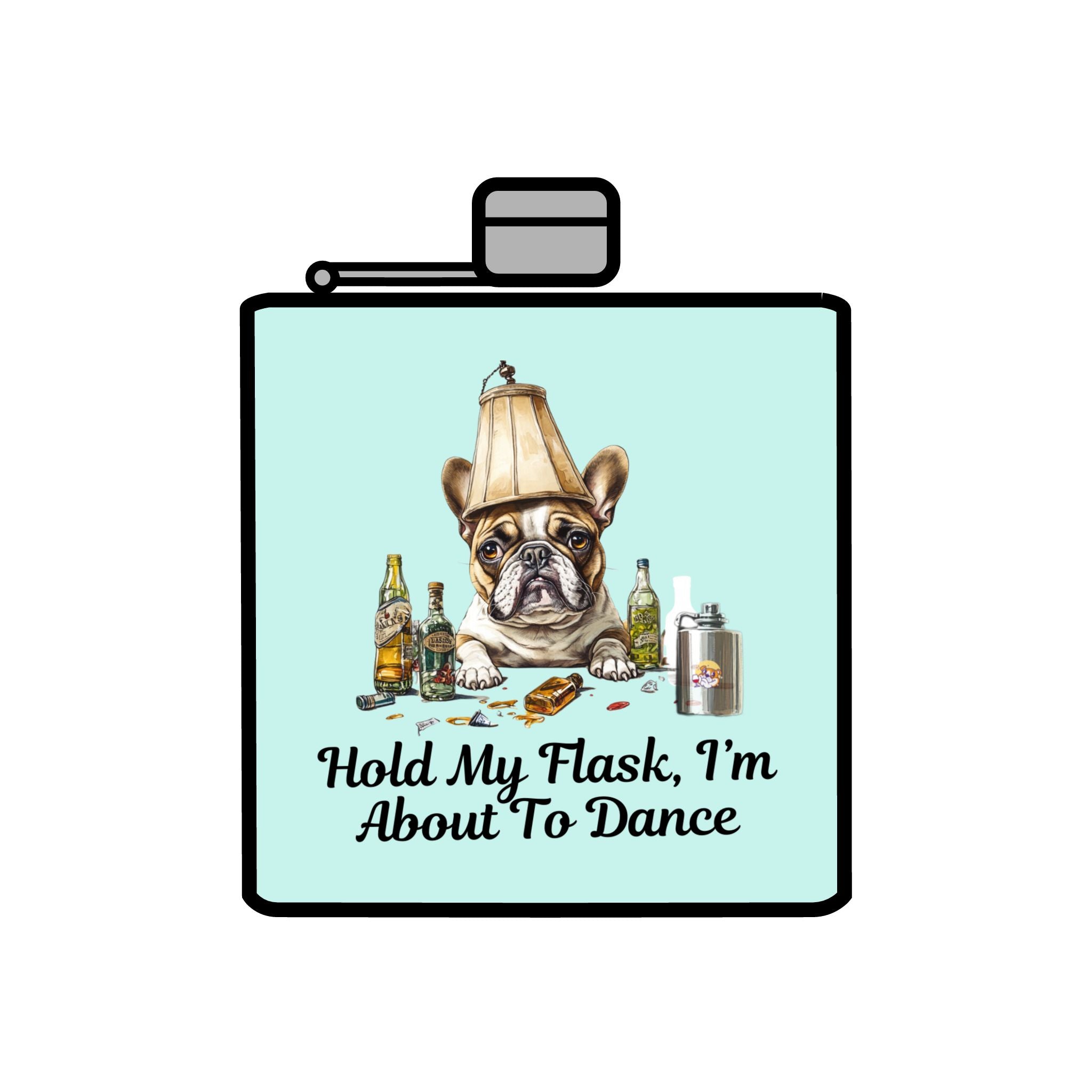 Tipsy Bully Stainless Steel Flask – Bulldog Edition (French/Dance)
