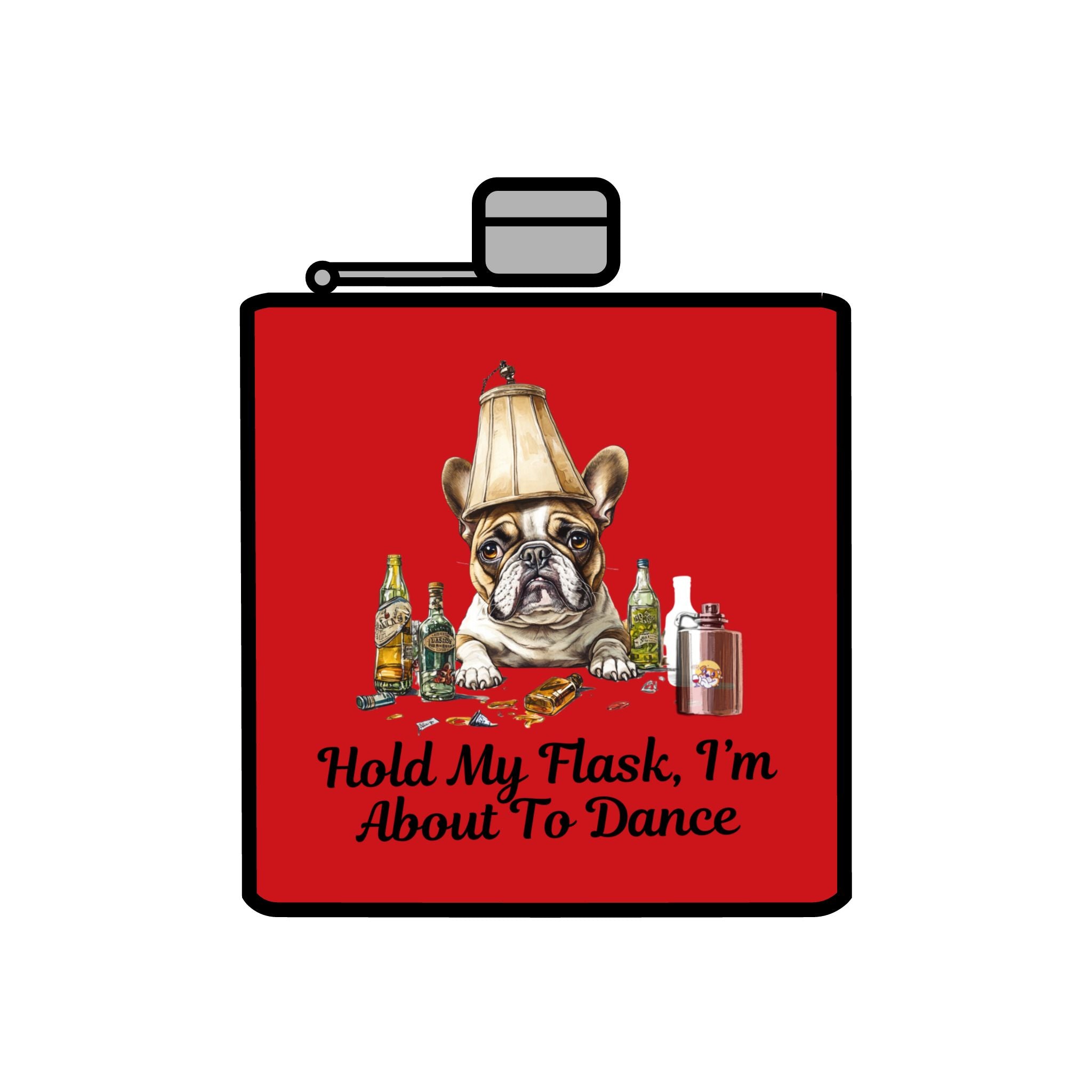 Tipsy Bully Stainless Steel Flask – Bulldog Edition (French/Dance)