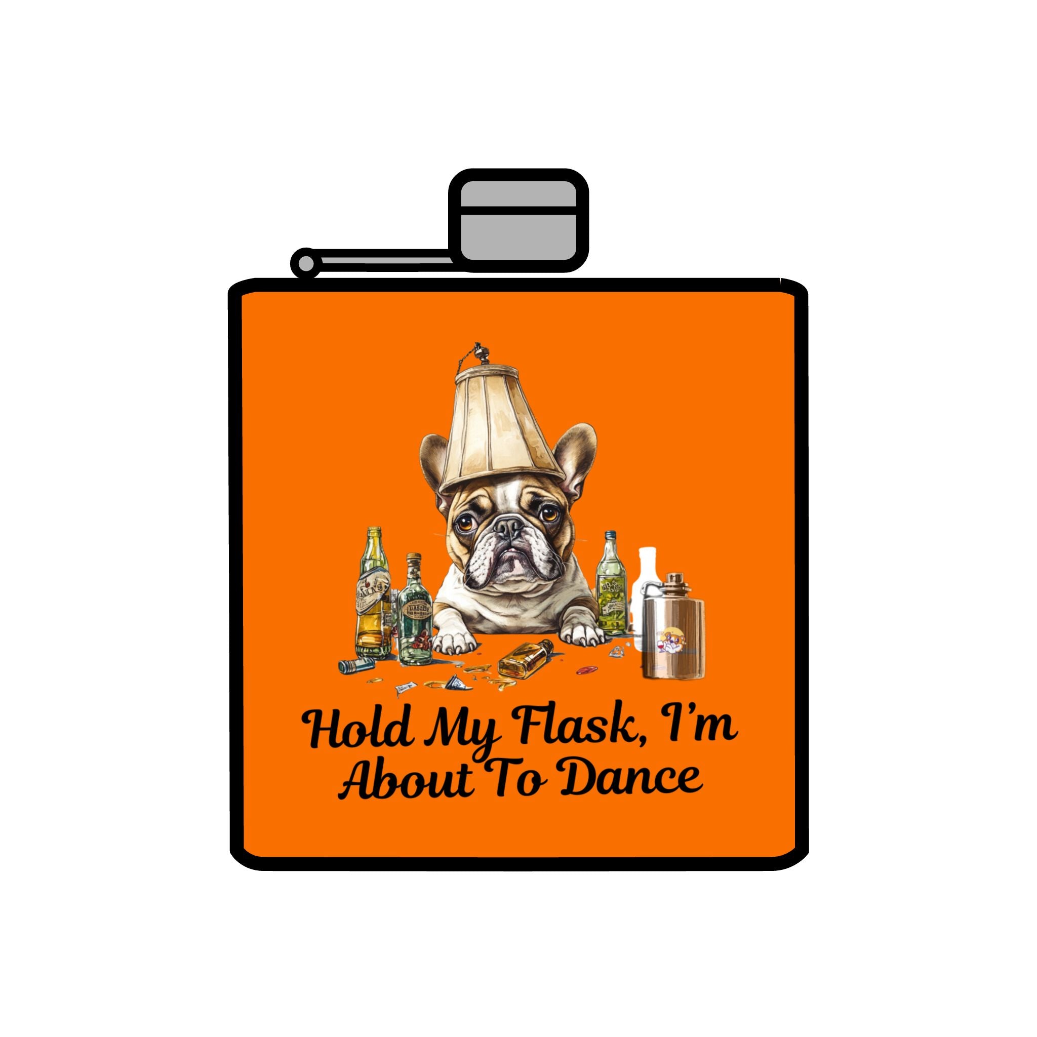 Tipsy Bully Stainless Steel Flask – Bulldog Edition (French/Dance)