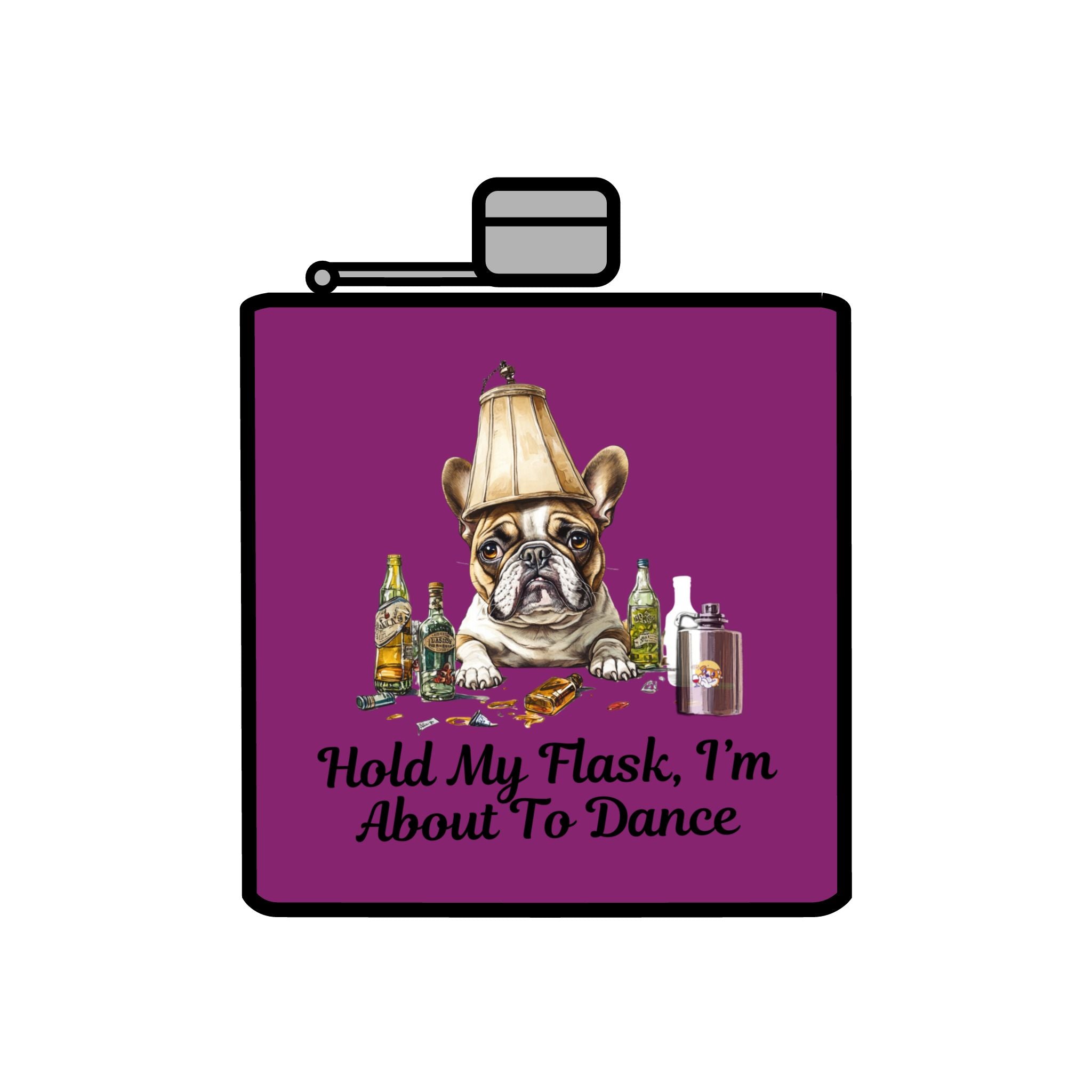 Tipsy Bully Stainless Steel Flask – Bulldog Edition (French/Dance)