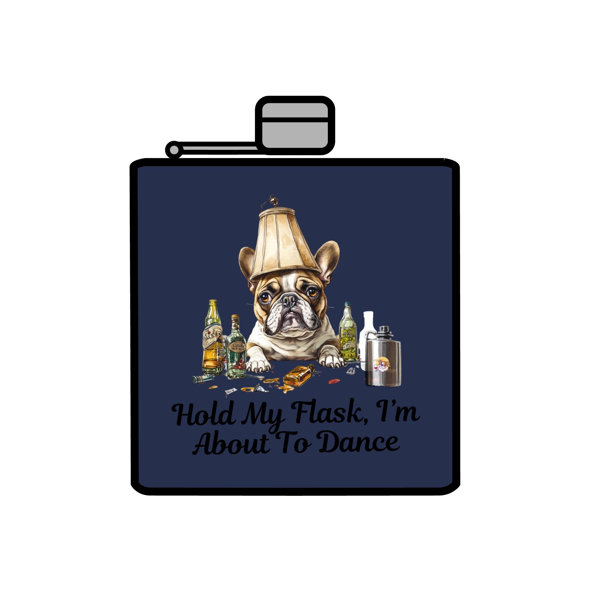 Tipsy Bully Stainless Steel Flask – Bulldog Edition (French/Dance)