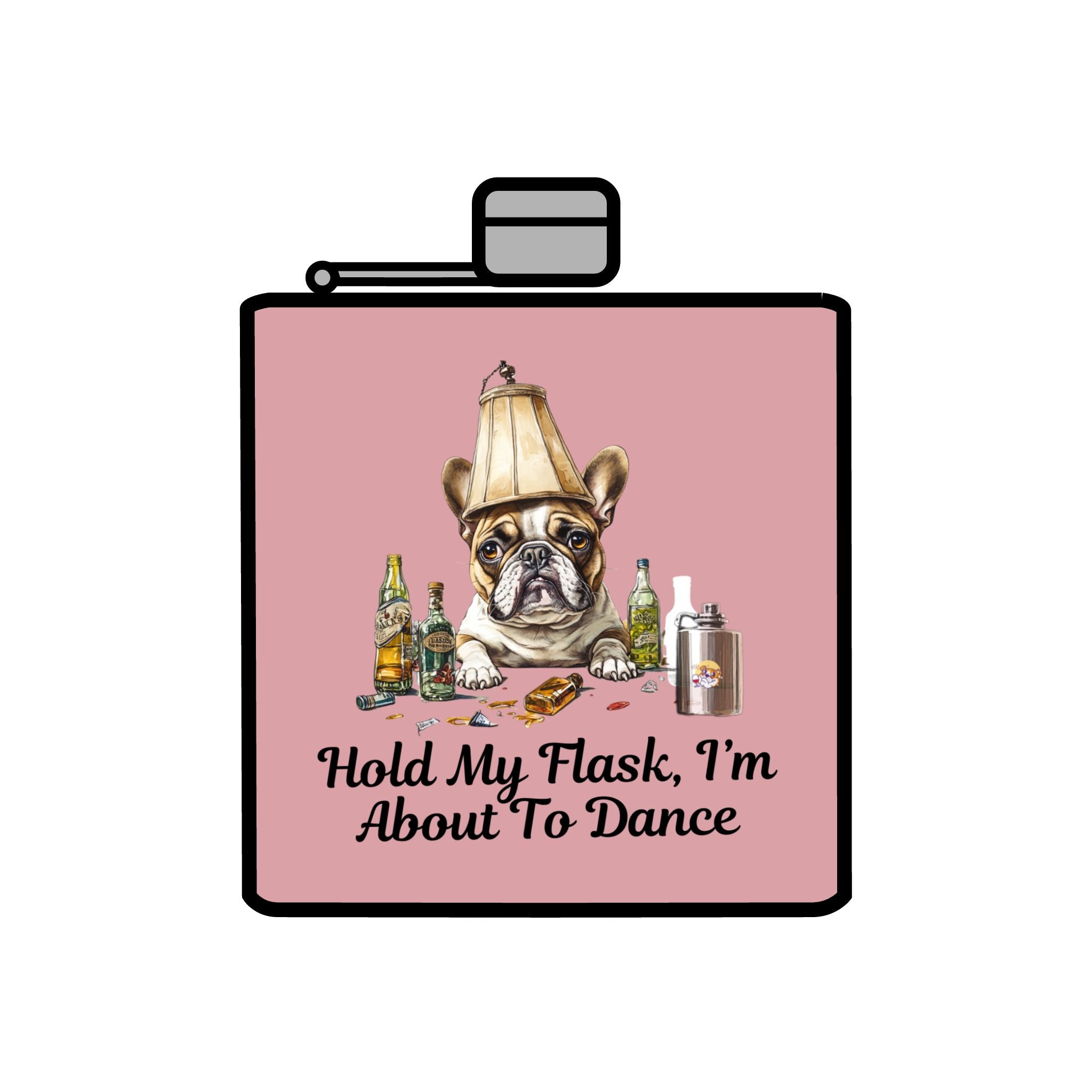 Tipsy Bully Stainless Steel Flask – Bulldog Edition (French/Dance)