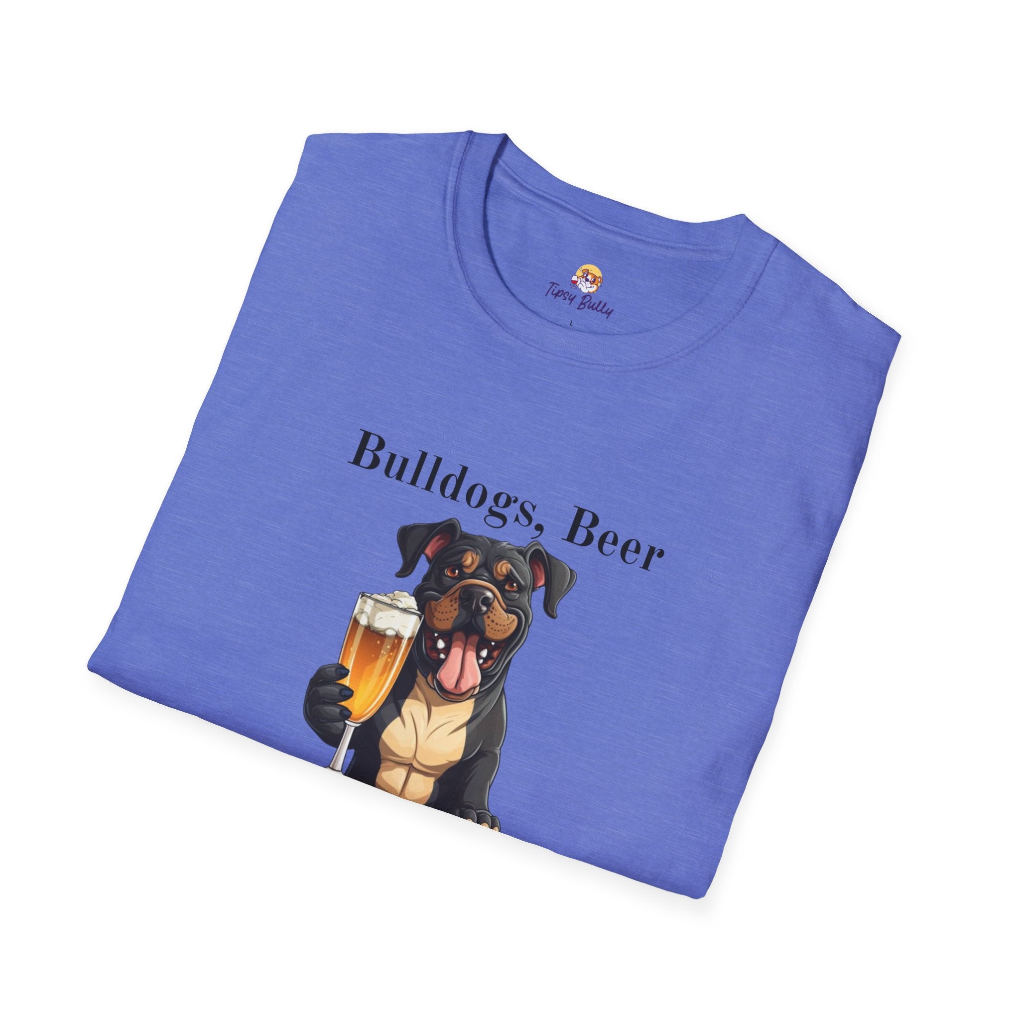 Bulldogs, Beer, and Bad Decisions" Unisex T-Shirt by Tipsy Bully size chart - English Bulldog mom gift | Tipsy Bully