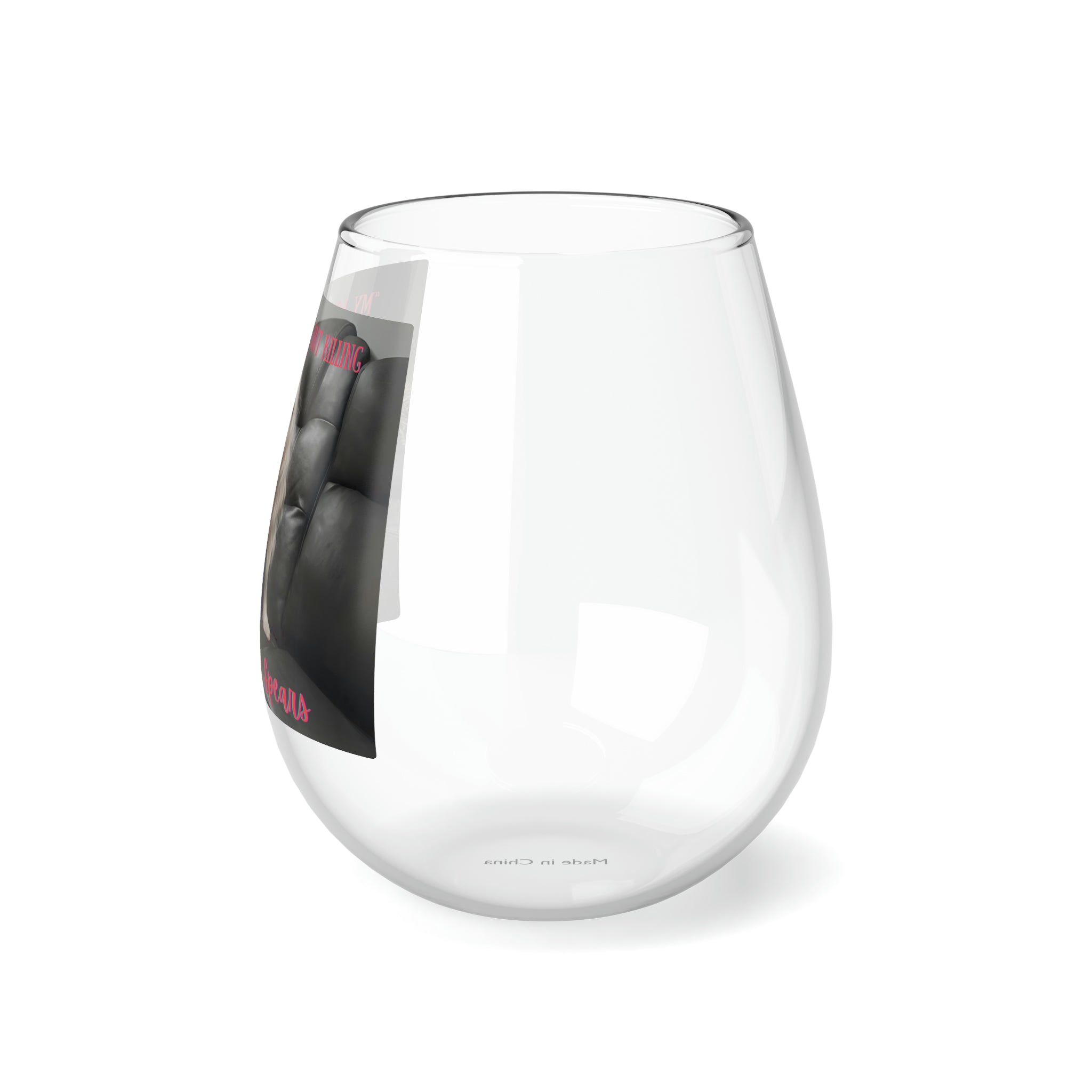 Tipsy Bully Customizable Stemless Wine Glass alternate view - English Bulldog mom gift | Tipsy Bully