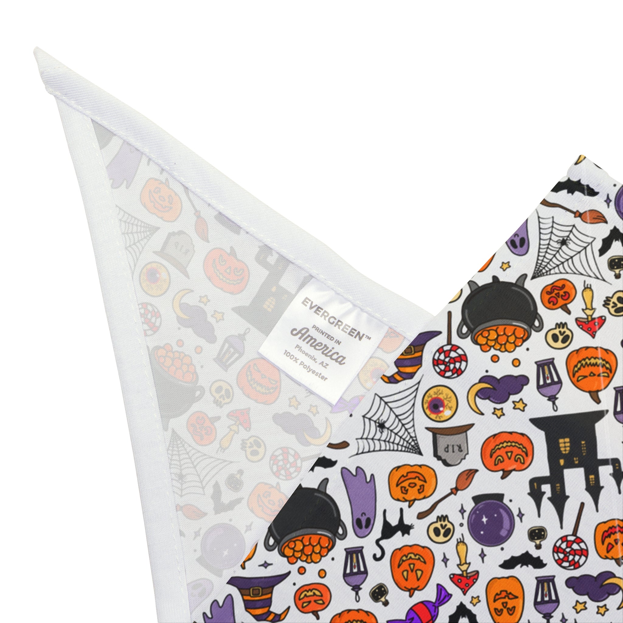 Halloween Bulldog Bandana (English/French/White/cauldron)