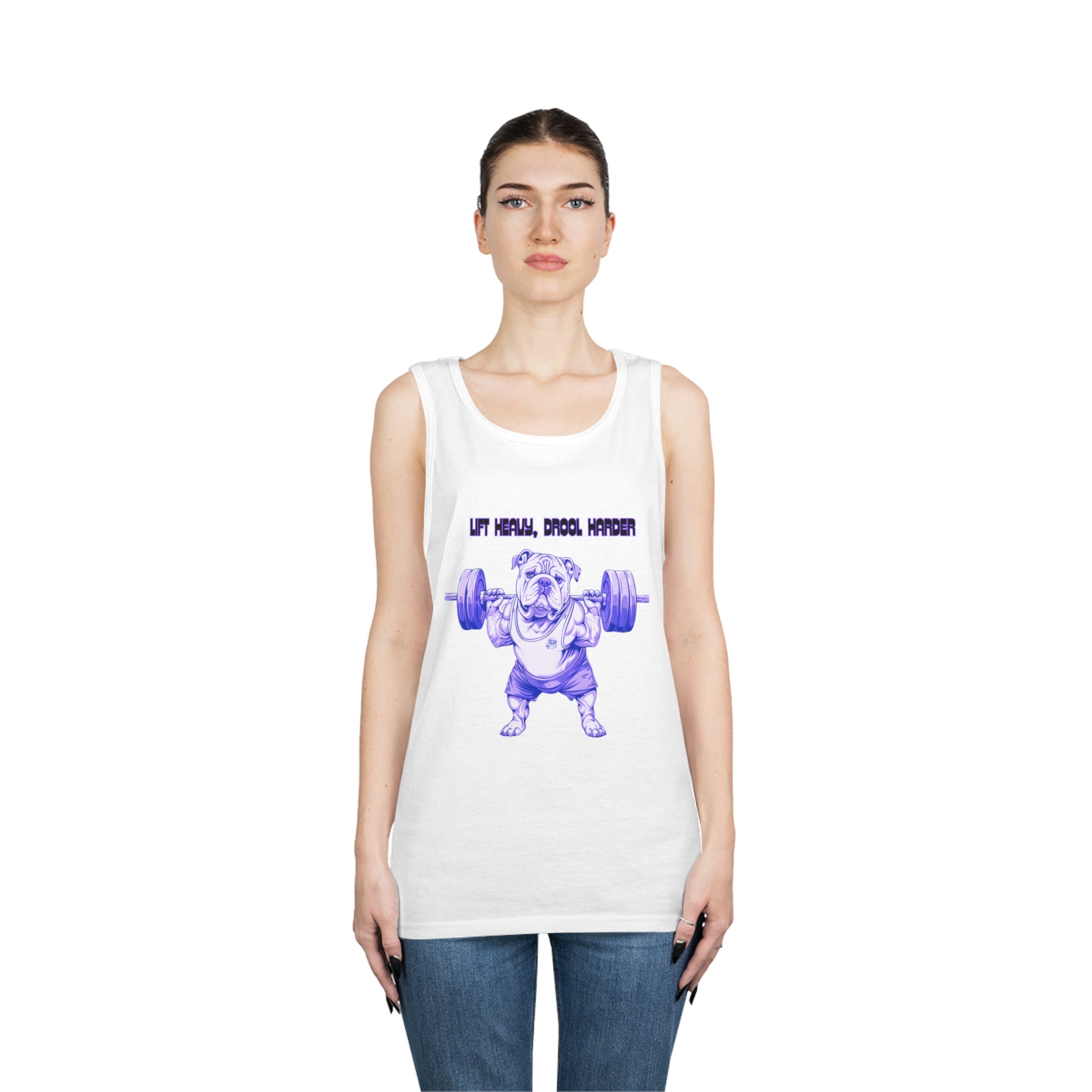 Tipsy Bully "Sweat, Drool, Repeat" Unisex Tank Top (English/Purple)