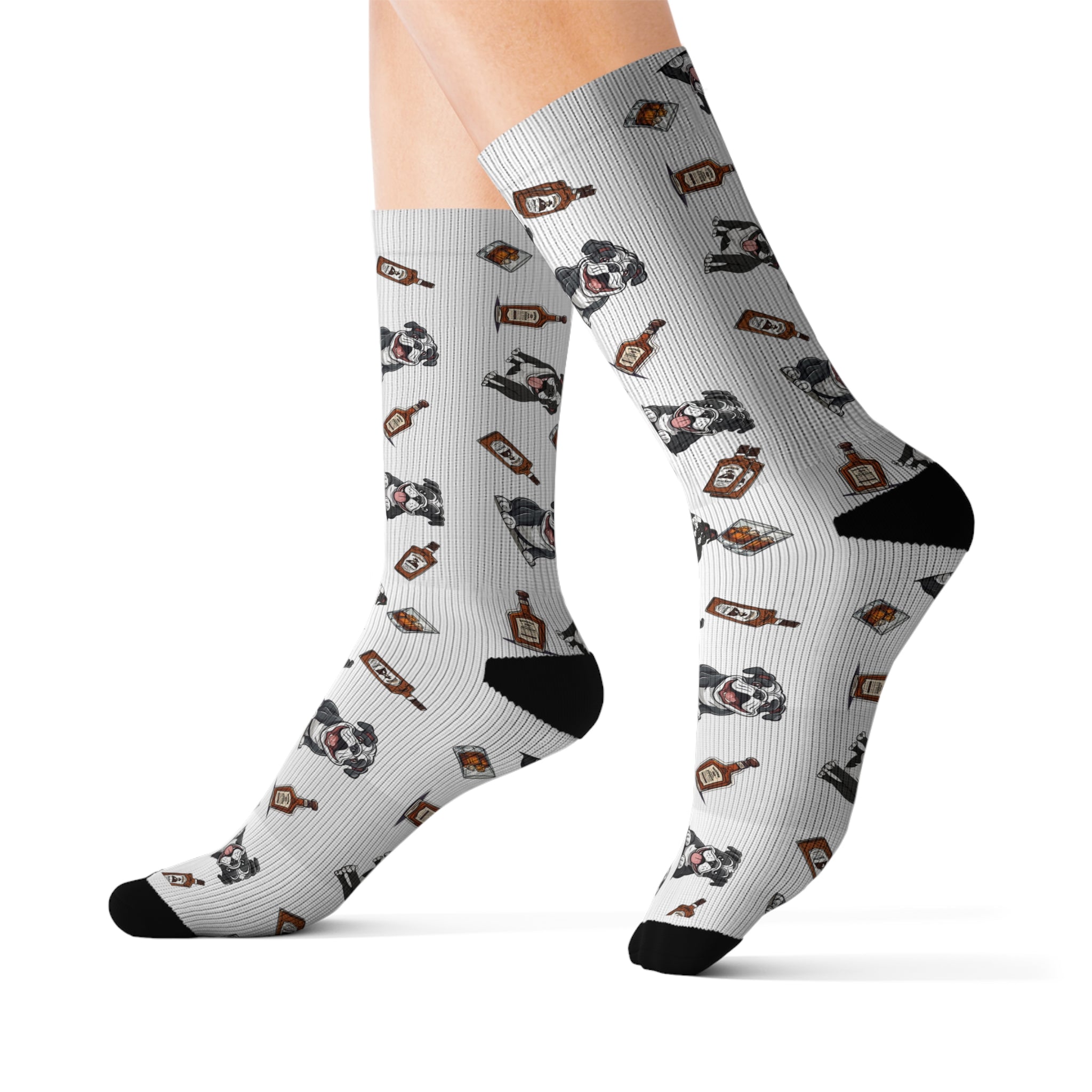 Tipsy Bully Bourbon & Bulldog Socks (English/Black)