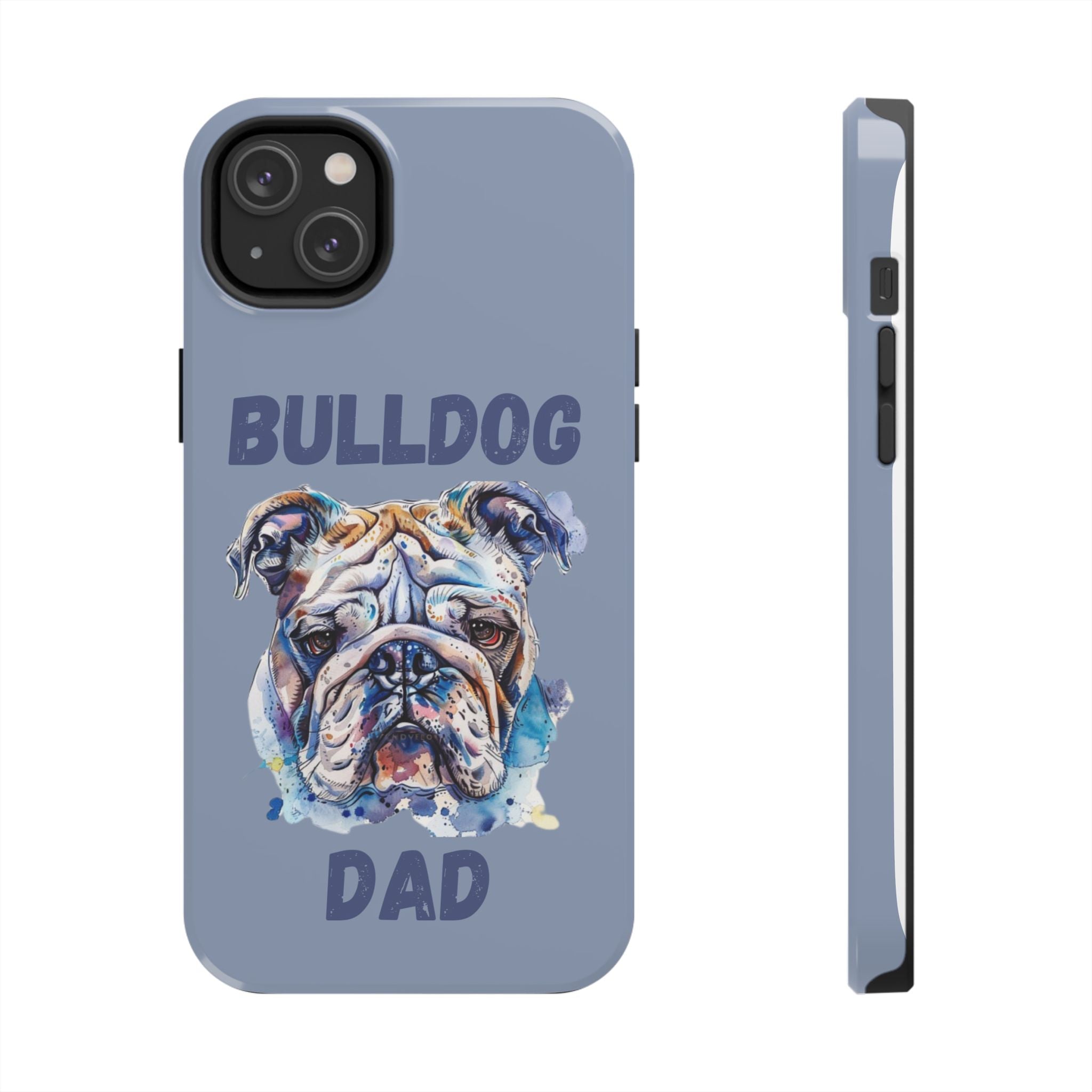 Bulldog Dad iPhone Cases (English/Watercolor) New