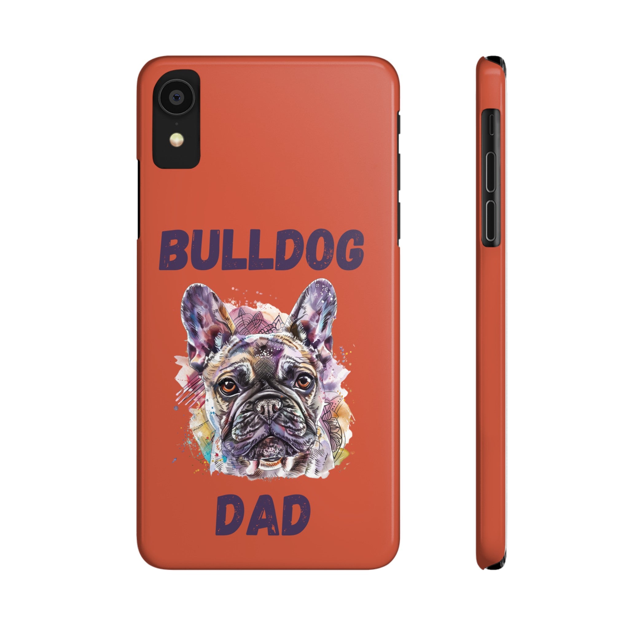 Bulldog Dad iPhone Cases (French/Orange)