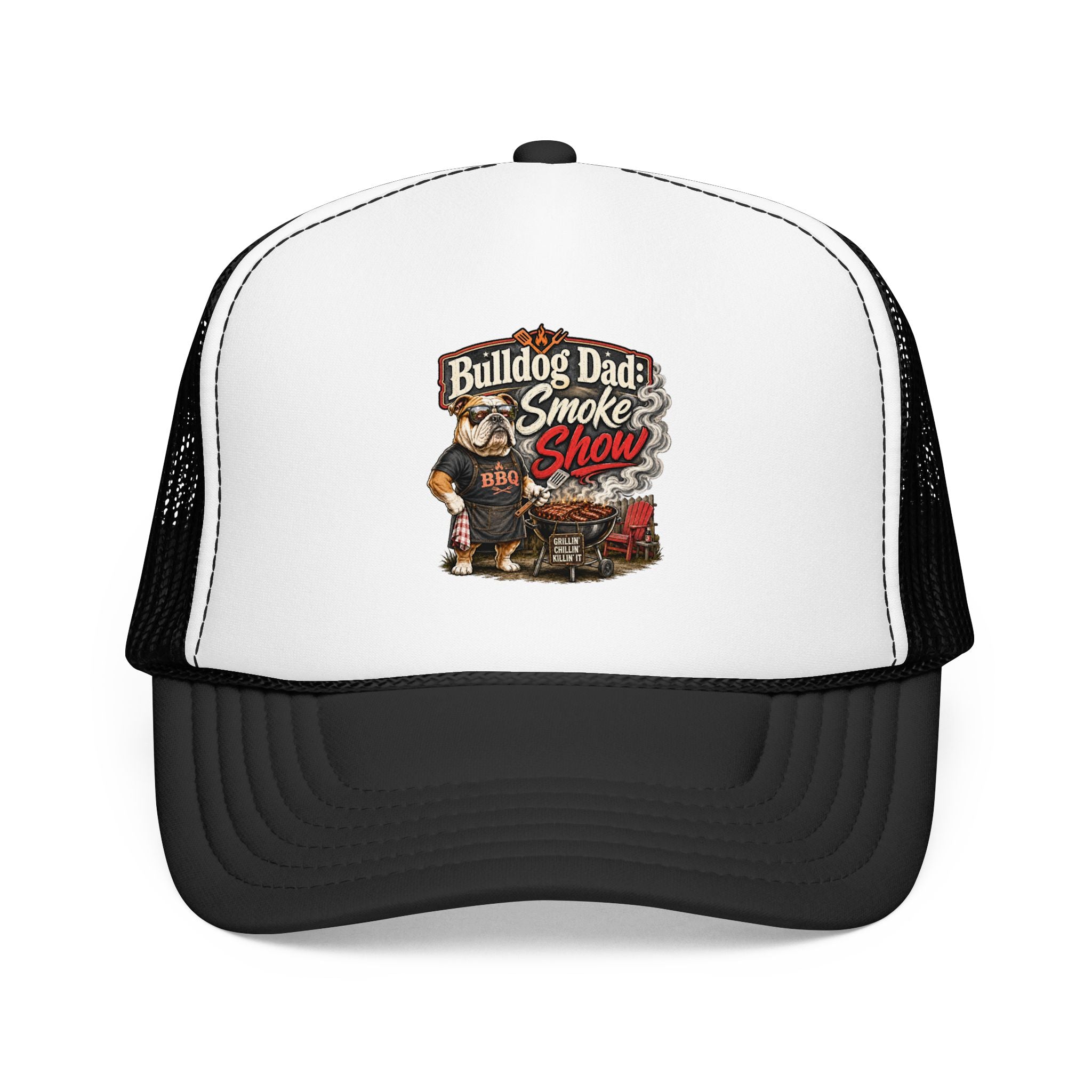 Bulldog Dad: Smoke Show BBQ Grill Trucker Hat (English)