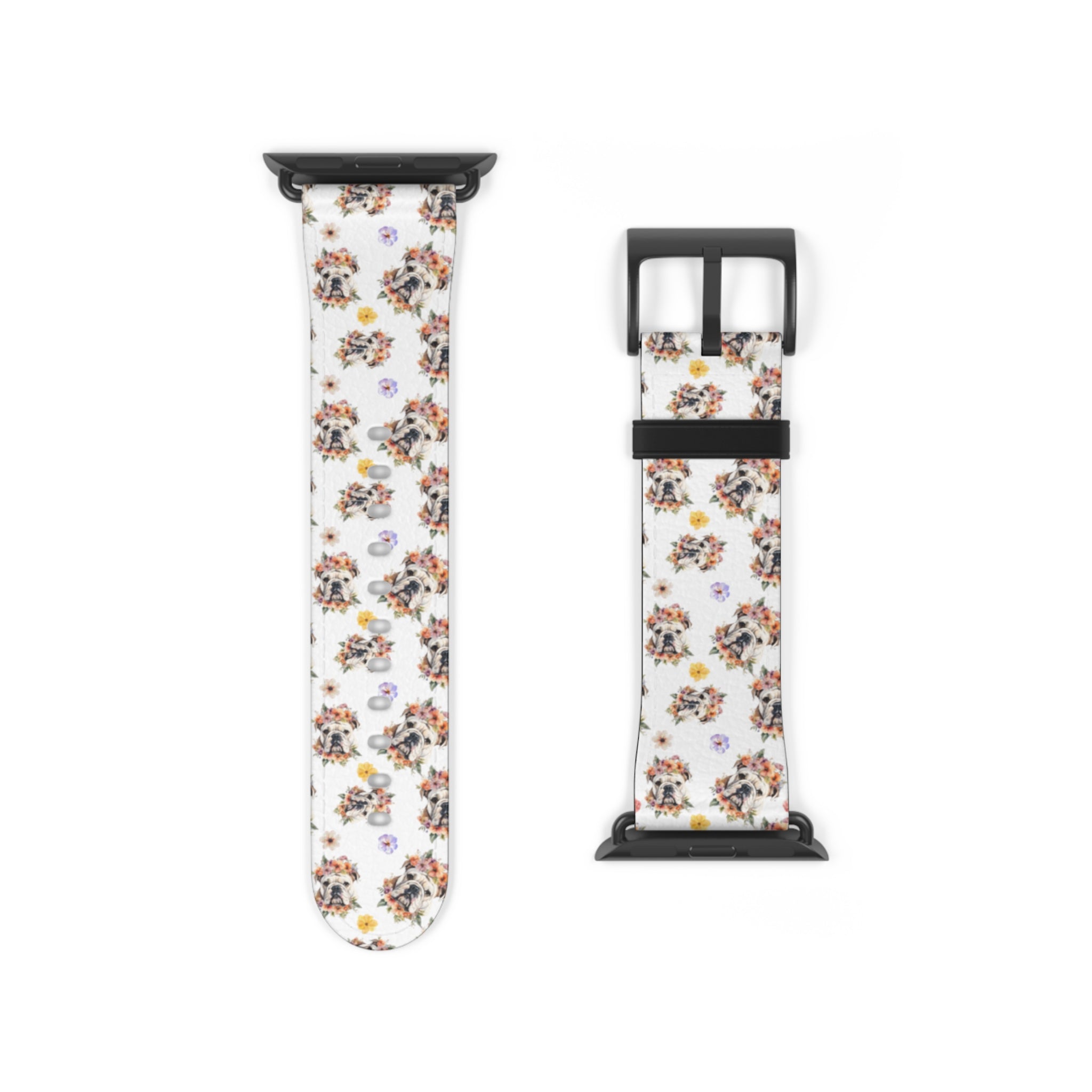 Bulldog Apple Watch Bands (English/Flower)