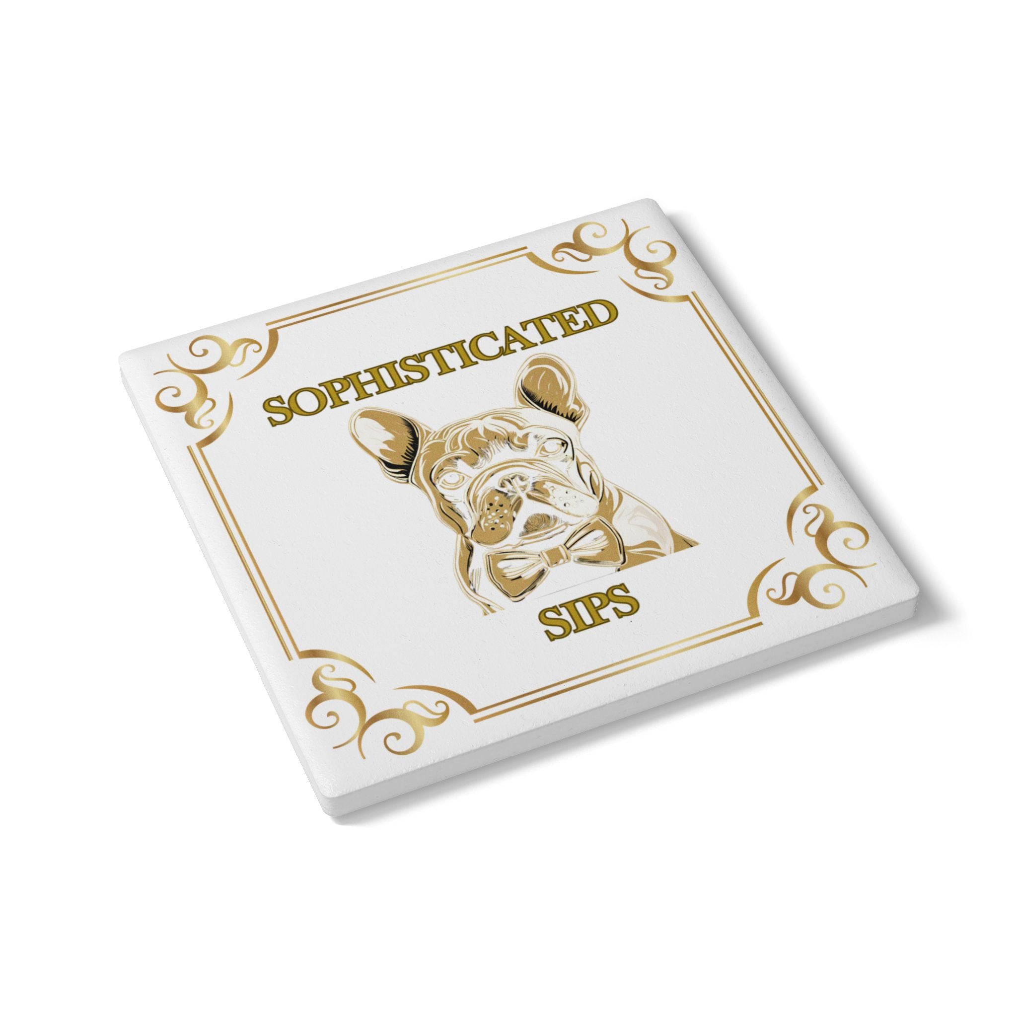 Sophisticated Sips Ceramic Coaster (French)