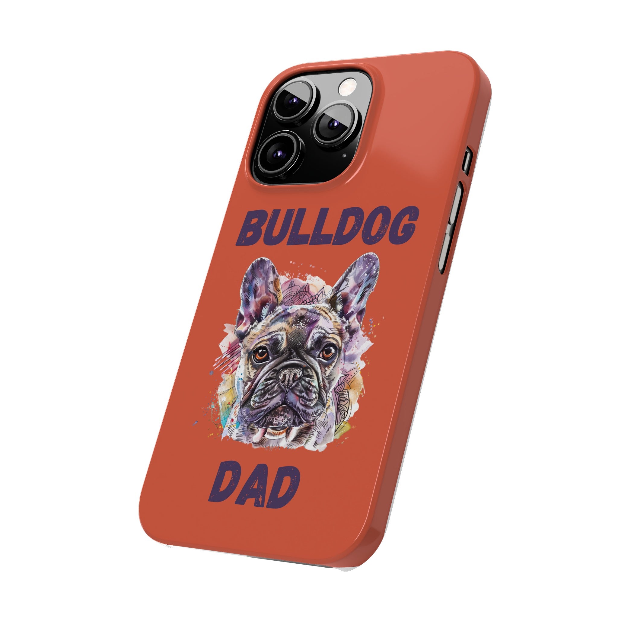 Bulldog Dad iPhone Cases (French/Orange)