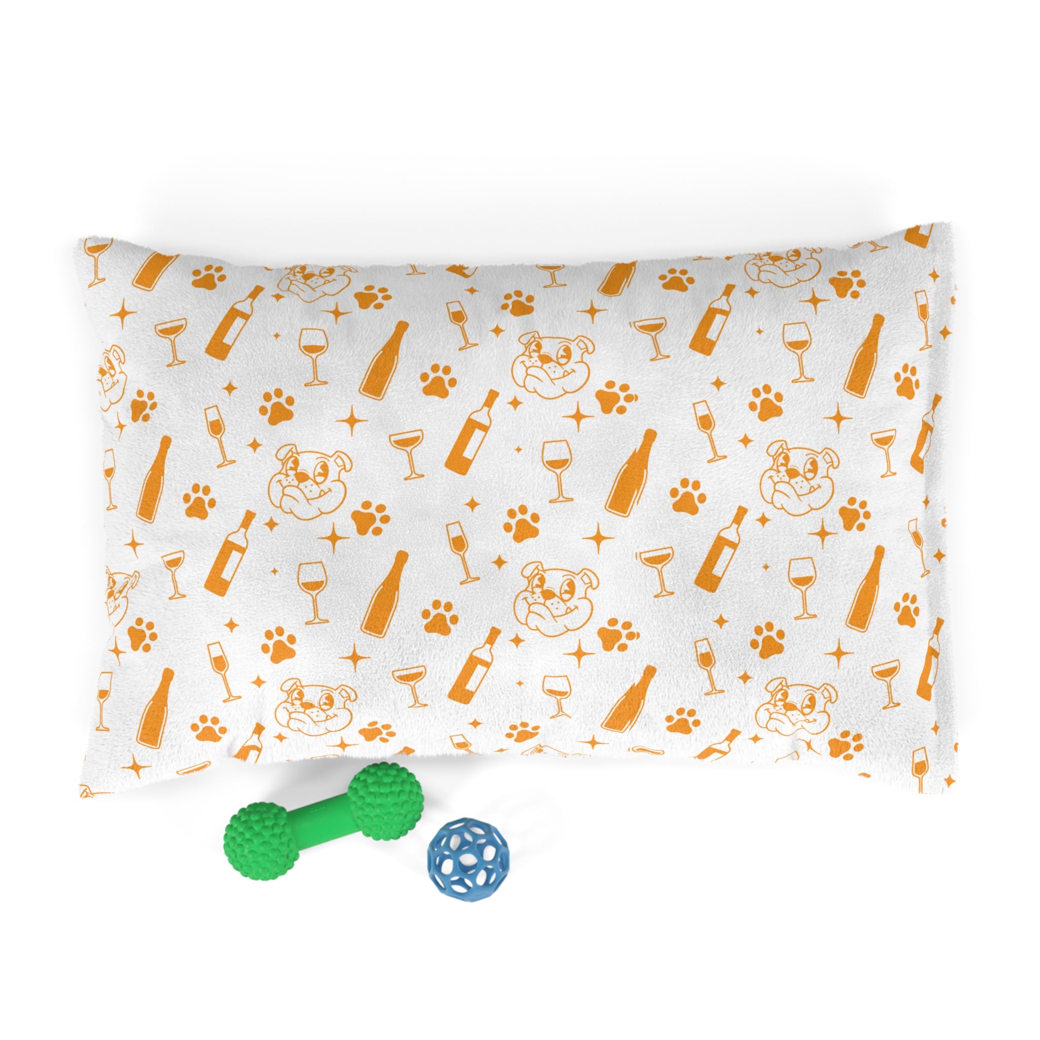 Tipsy Bully Dog Bed: Where Dreams of Wine and Woofs Collide! - Orange