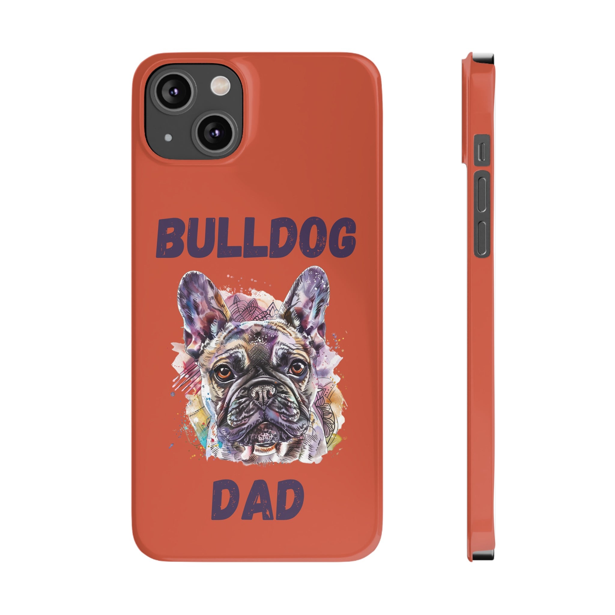 Bulldog Dad iPhone Cases (French/Orange)