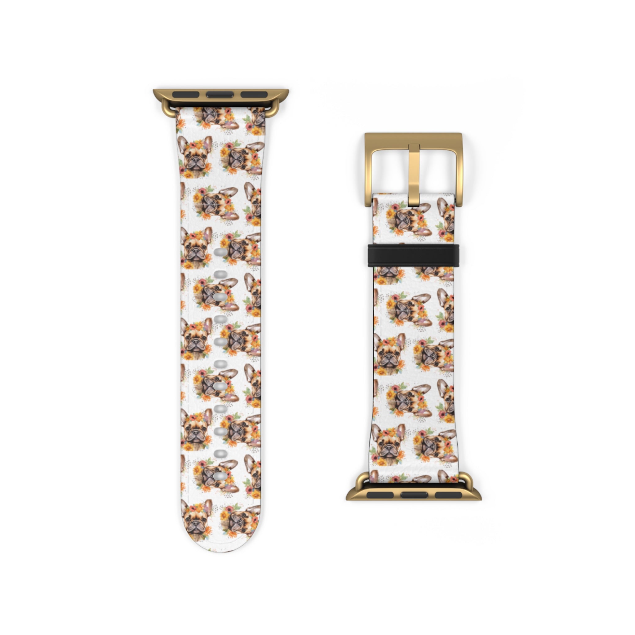 Bulldog Apple Watch Bands (French/Flower)