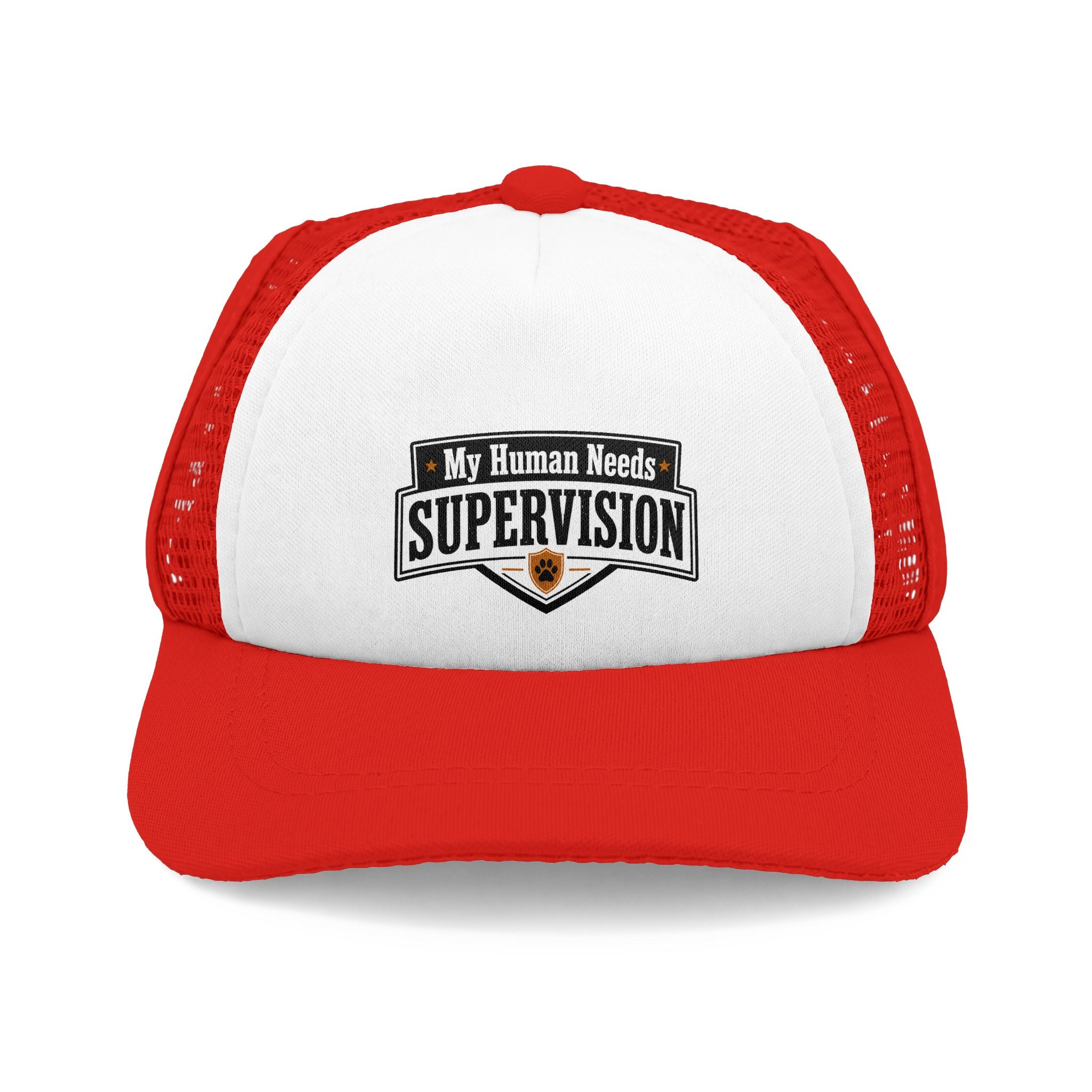 "My Human Needs Supervision" Bulldog Trucker Hat (English/French)