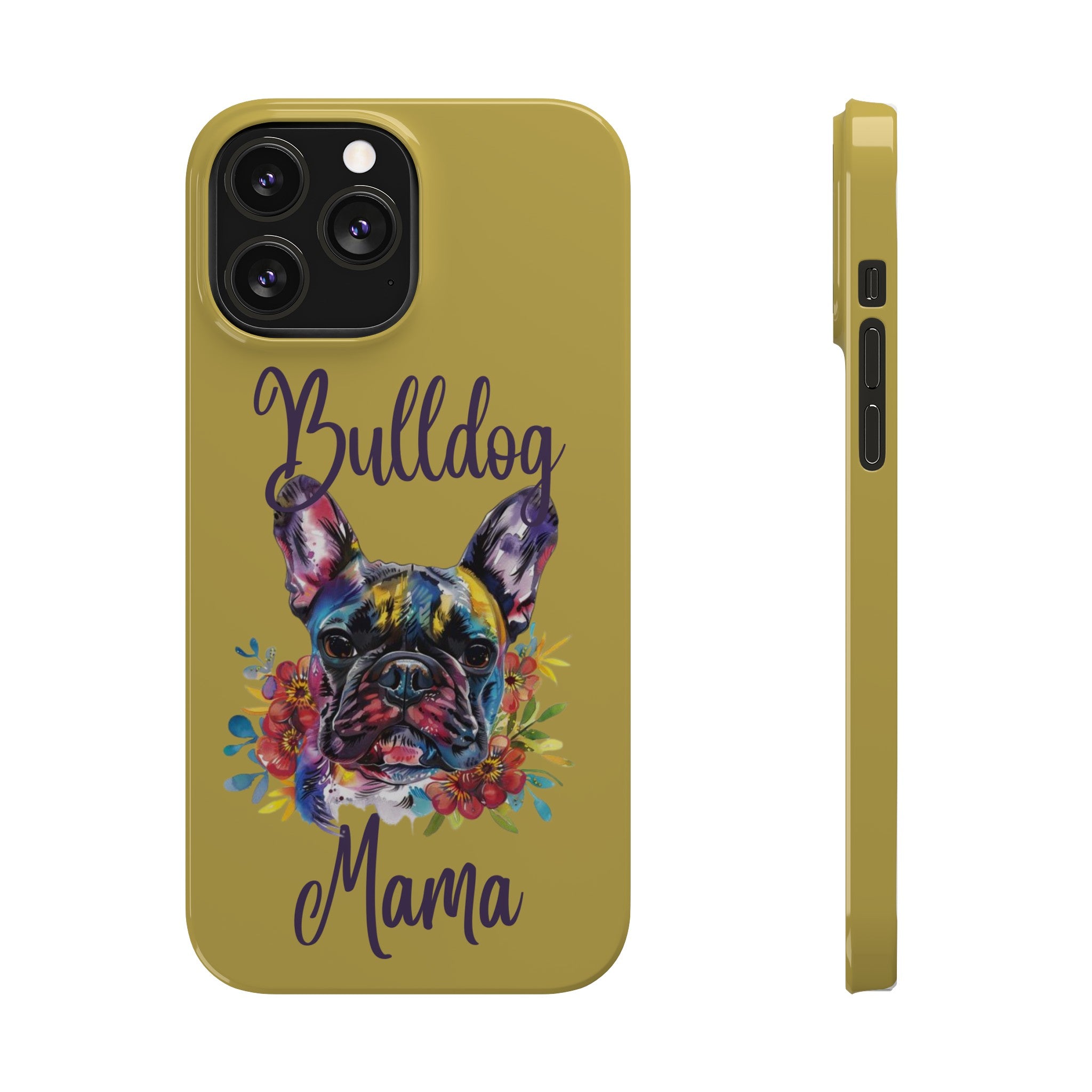 Bulldog Mama iPhone Cases (French/Lime)