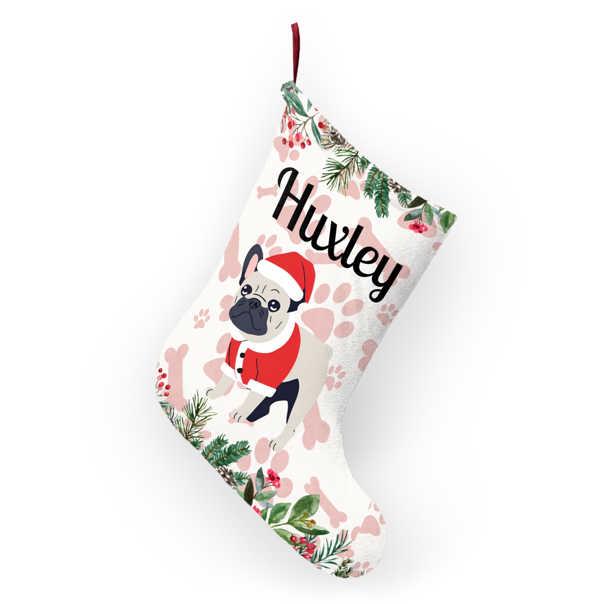 Personalized Bulldog Christmas Stockings (French)