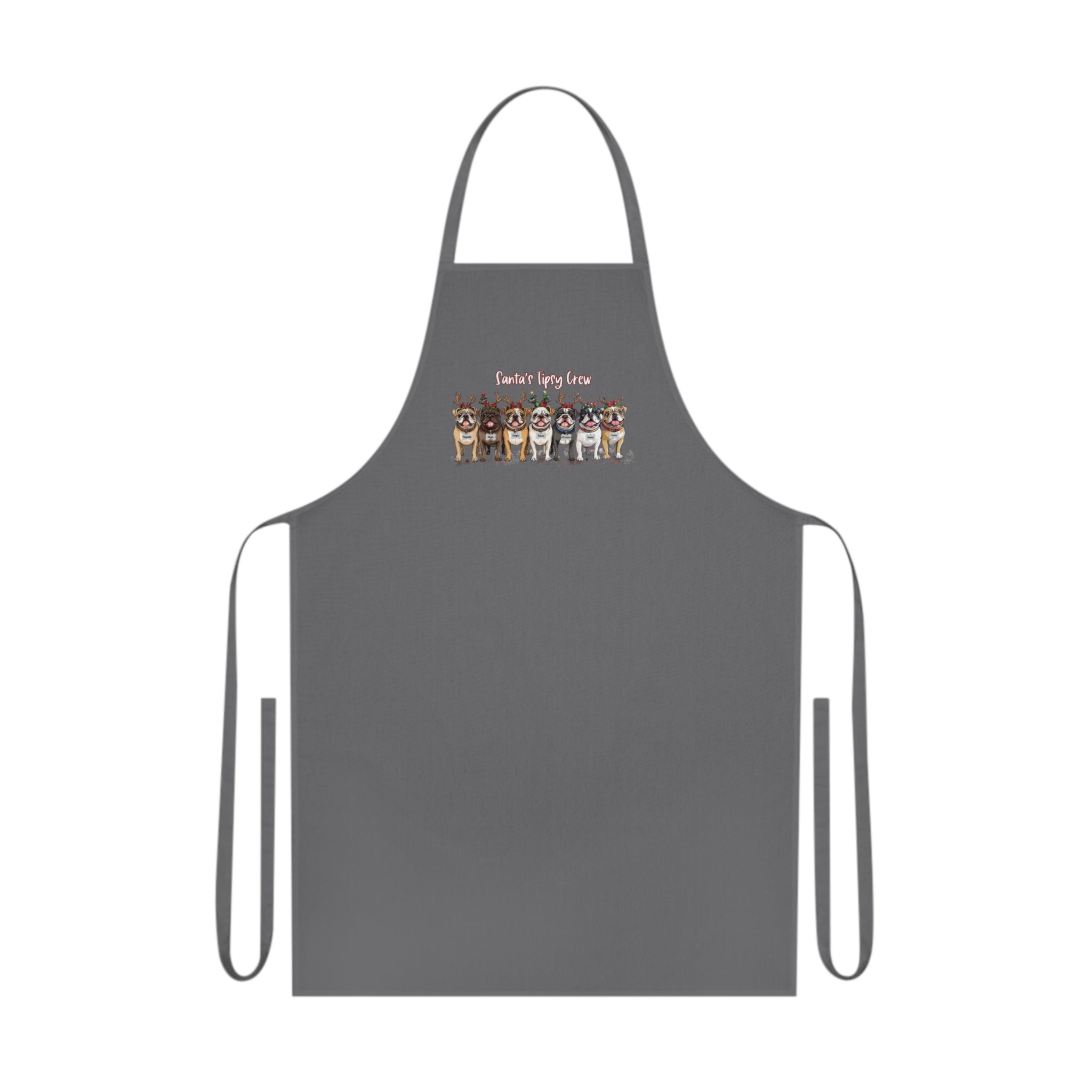 “Santa’s Tipsy Crew” Cotton Apron (English)