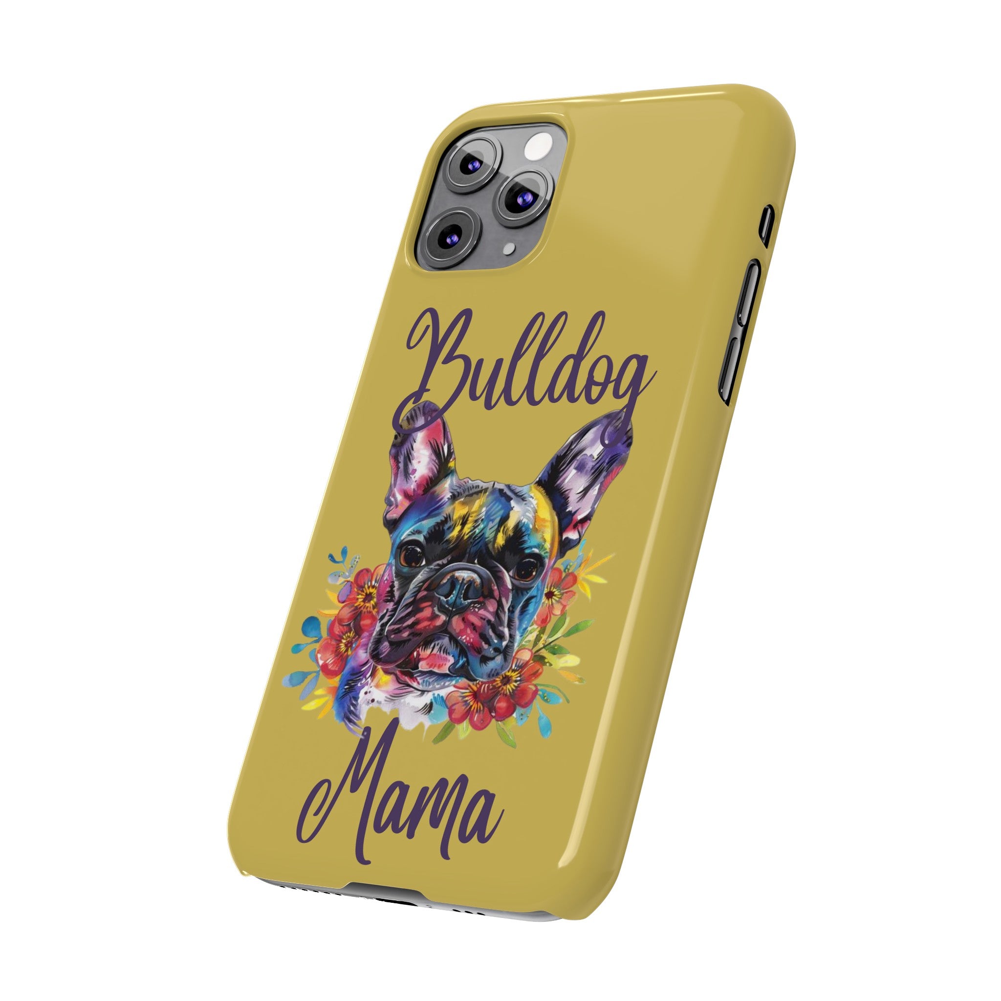 Bulldog Mama iPhone Cases (French/Lime)