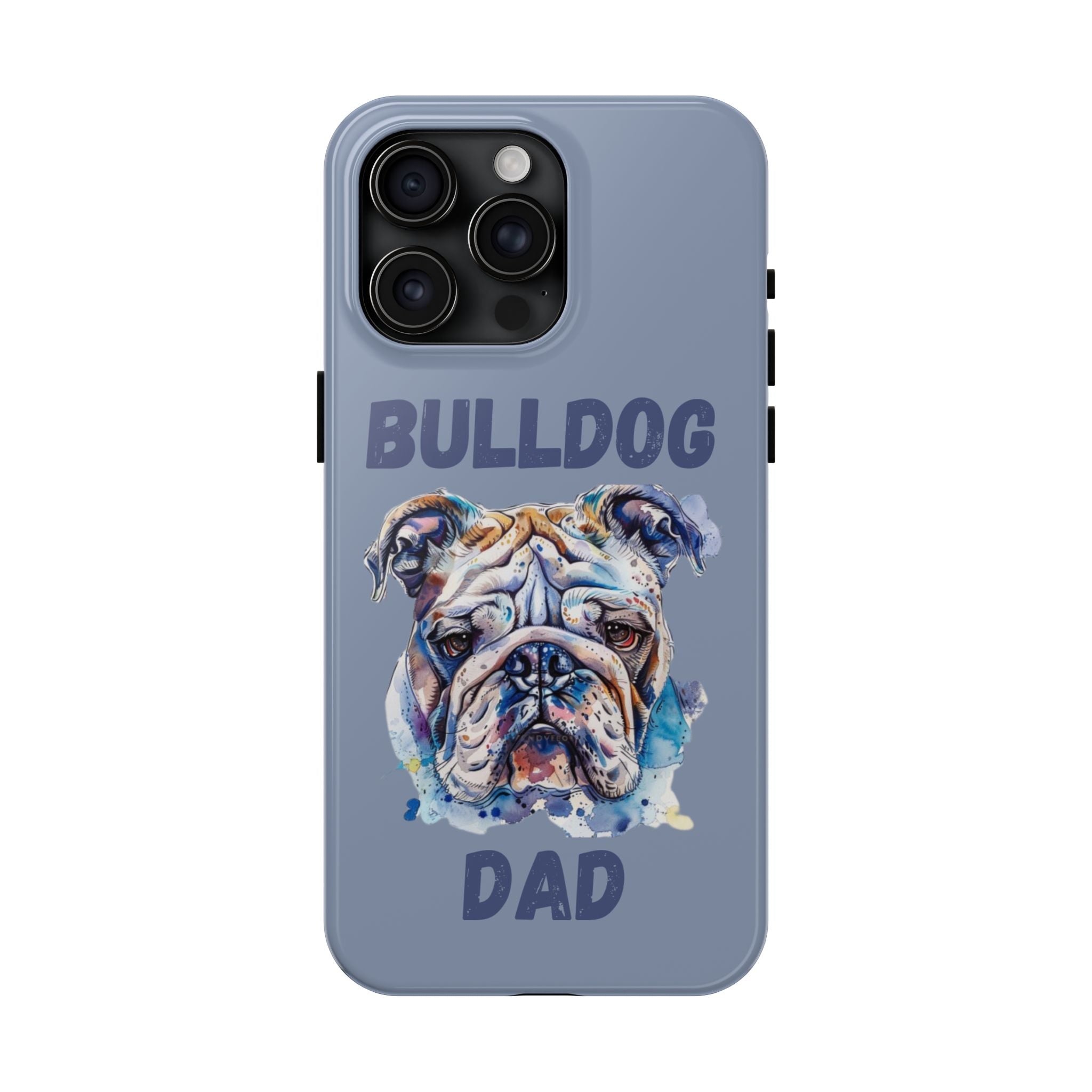 Bulldog Dad iPhone Cases (English/Watercolor) New
