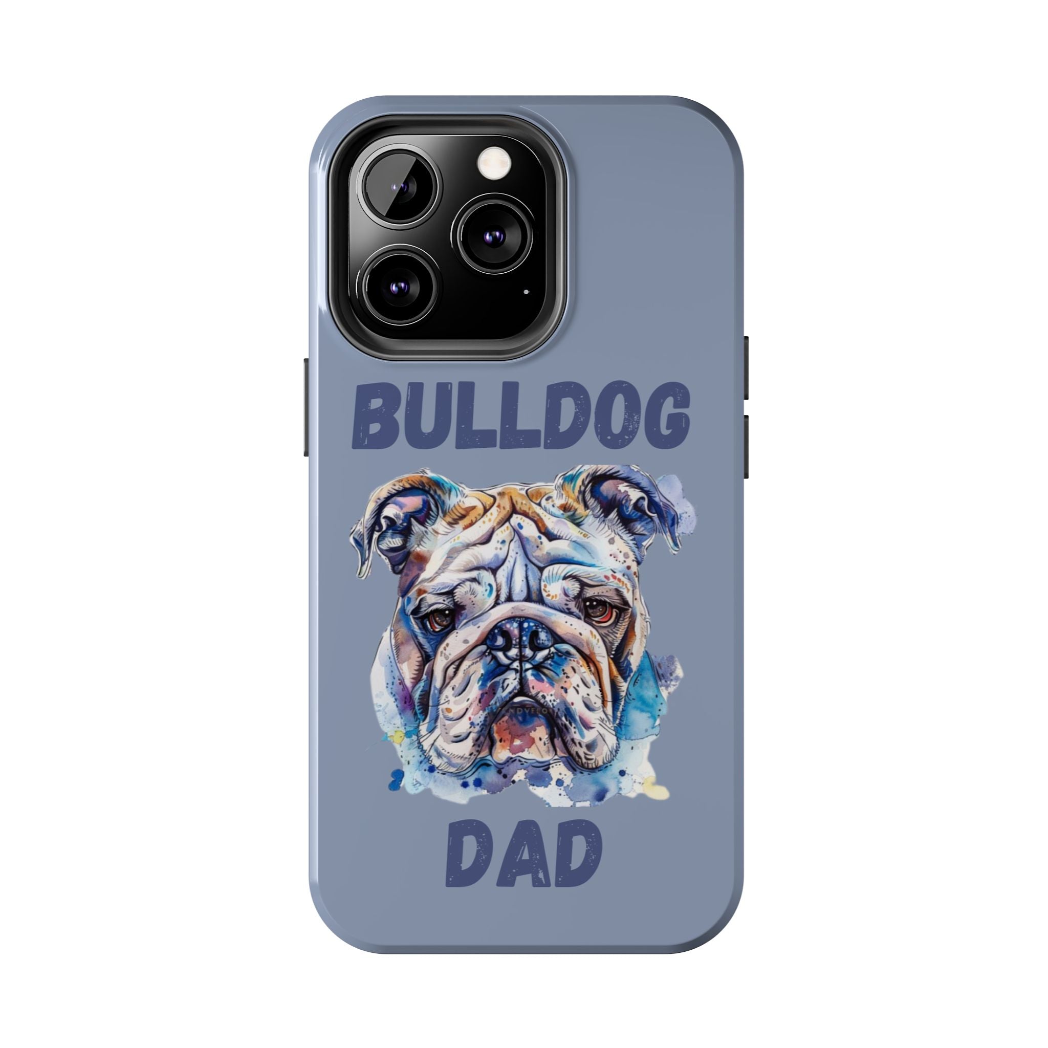 Bulldog Dad iPhone Cases (English/Watercolor) New