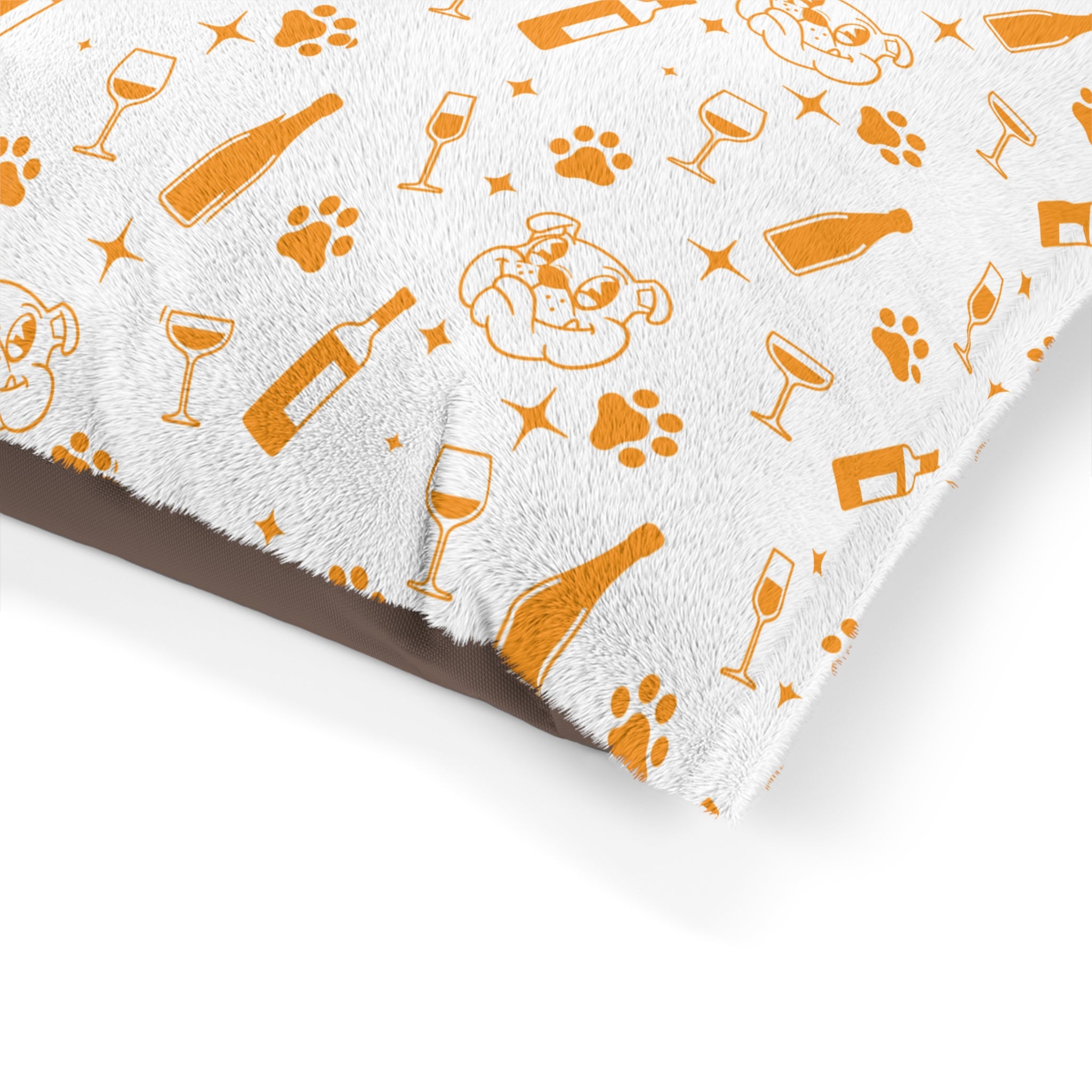 Tipsy Bully Dog Bed: Where Dreams of Wine and Woofs Collide! - Orange